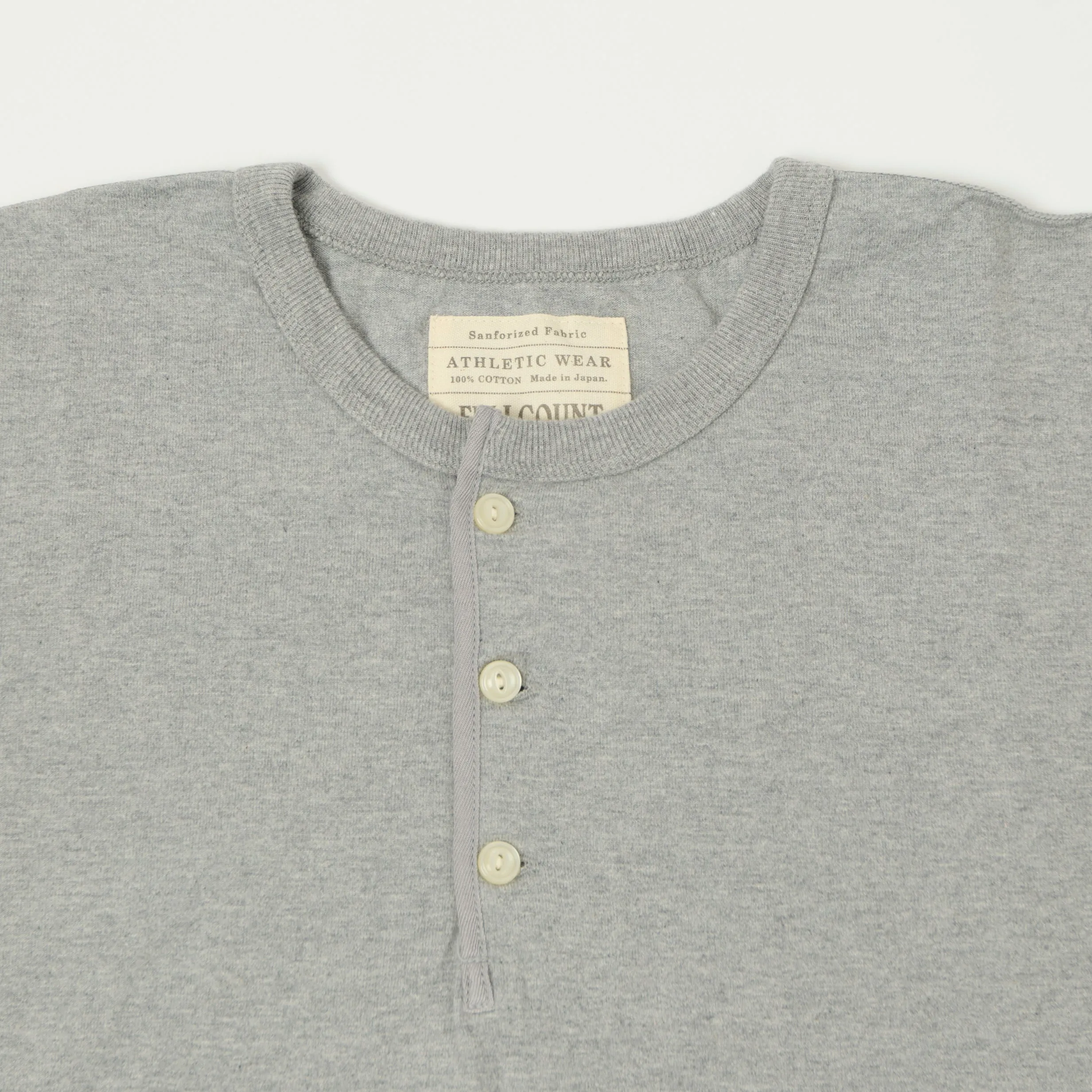 FULLCOUNT 5222H Flat Seam Heavyweight Henley - Heather Grey sold by Son of a Stag product image thumbnail 2