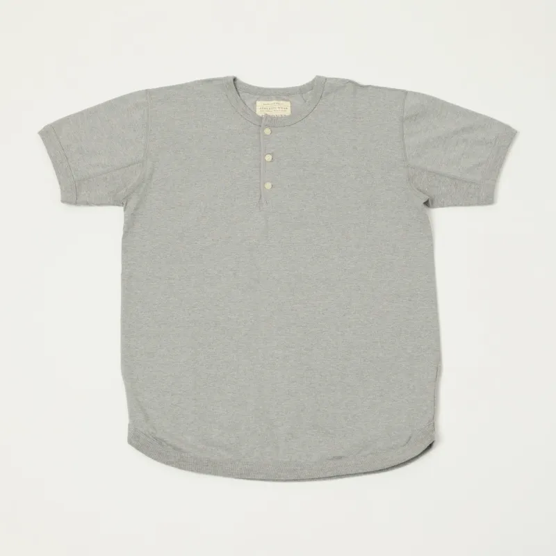 FULLCOUNT 5222H Flat Seam Heavyweight Henley - Heather Grey sold by Son of a Stag