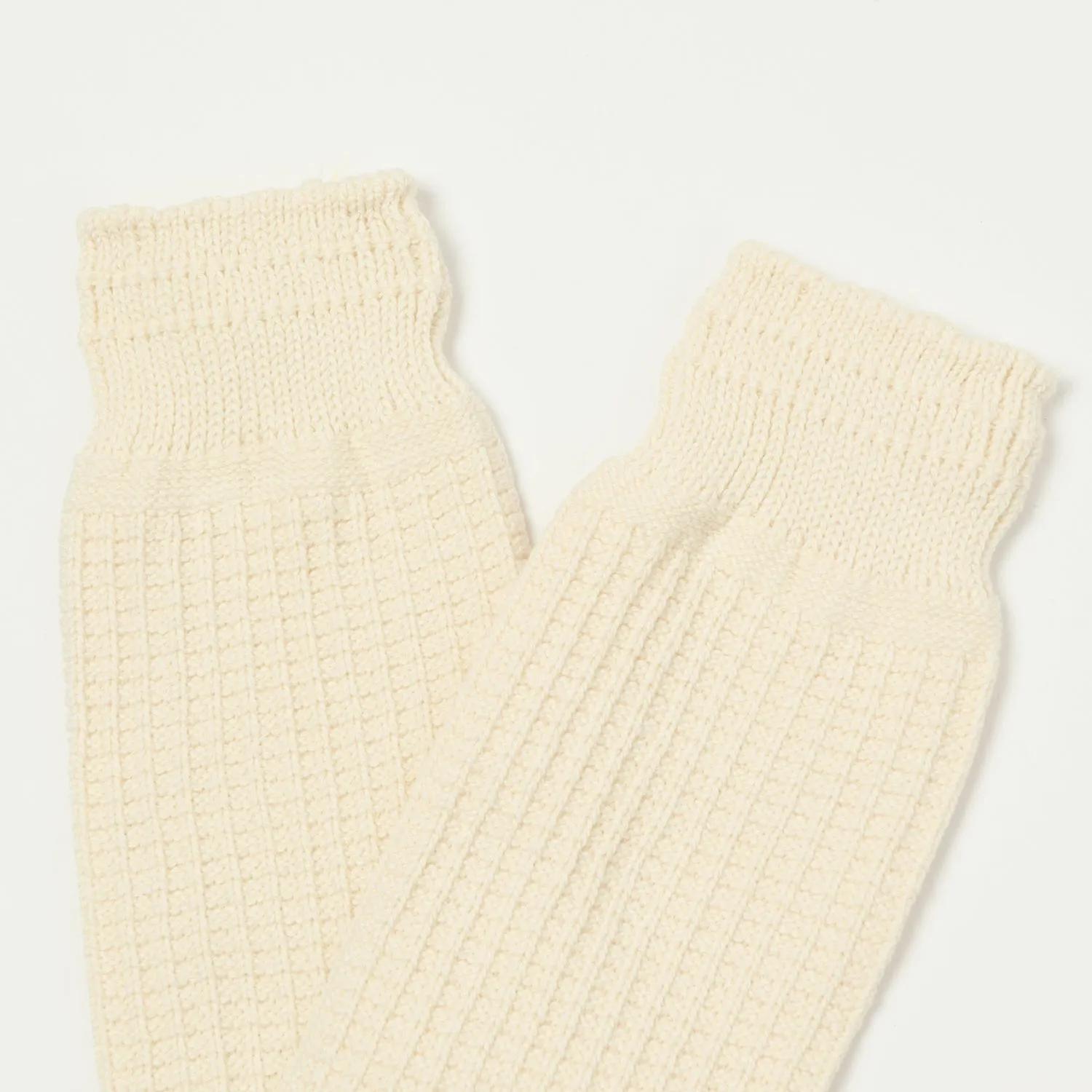 RoToTo Cotton Waffle Crew Sock - Raw White sold by Son of a Stag product image thumbnail 2