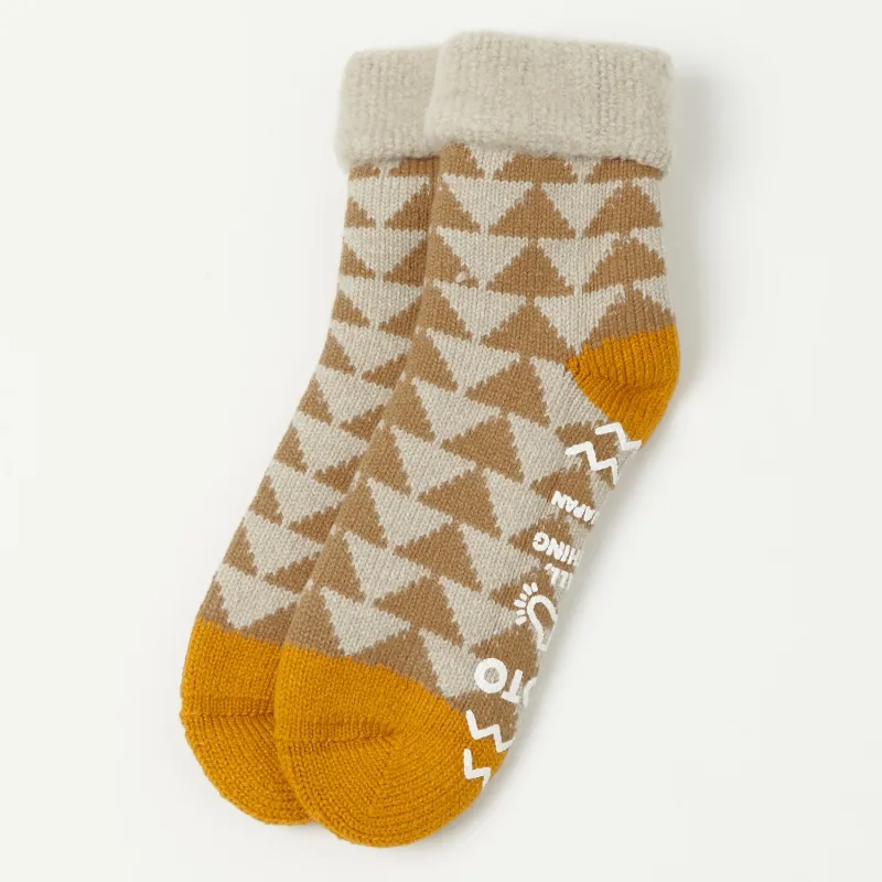 RoToTo Sankaku Comfy Room Sock - Beige/Gold sold by Son of a Stag