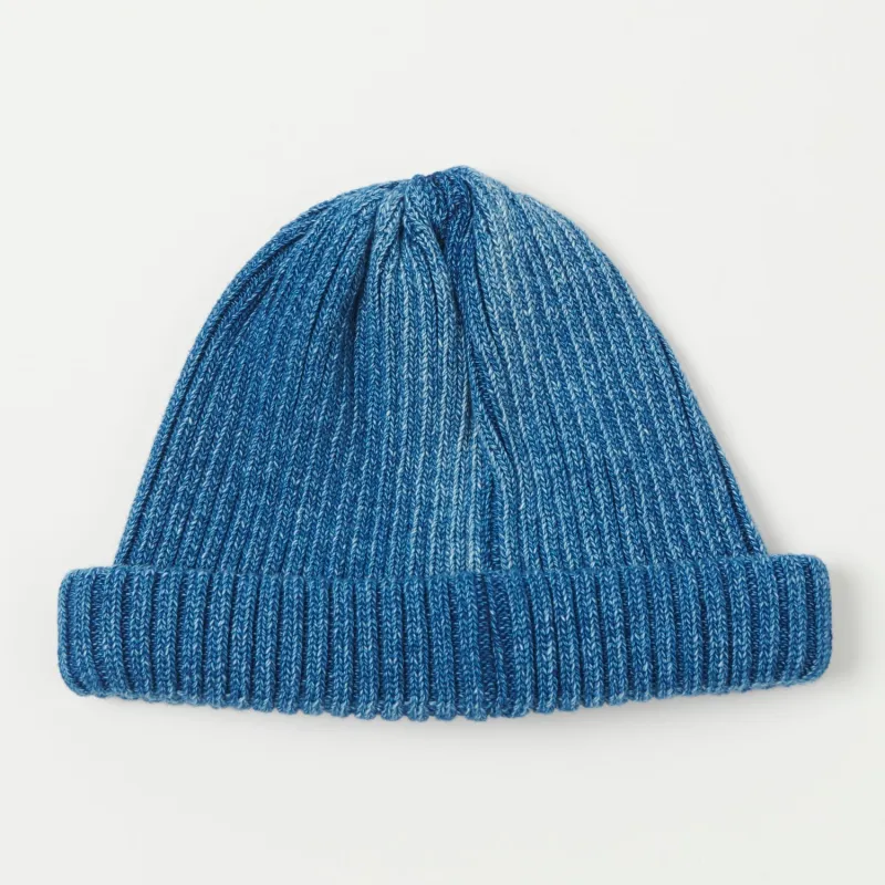 RoToTo Cotton Roll Up Beanie - Light Indigo sold by Son of a Stag