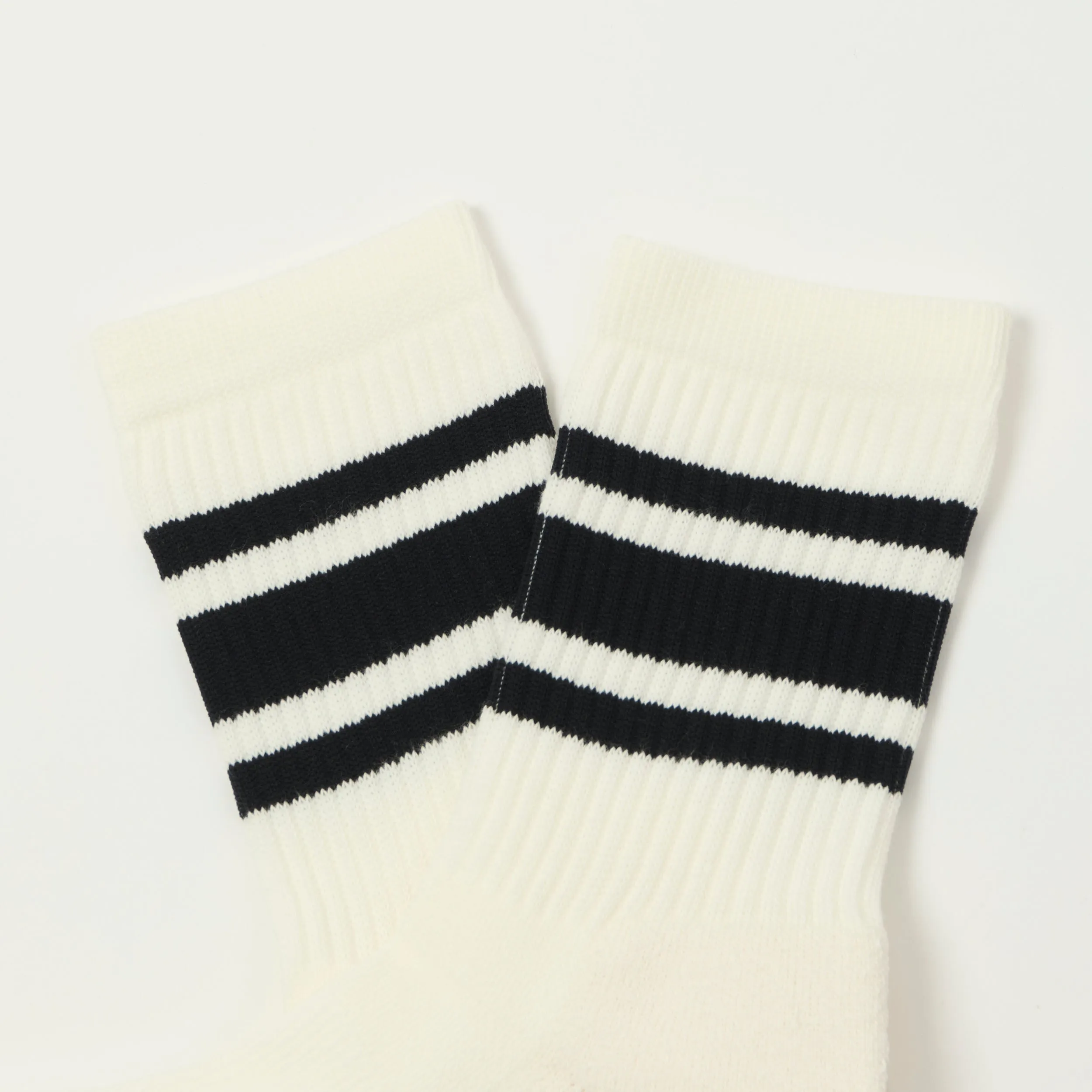 RoToTo Washi Cushion Stripe Crew Sock - Black sold by Son of a Stag product image thumbnail 2