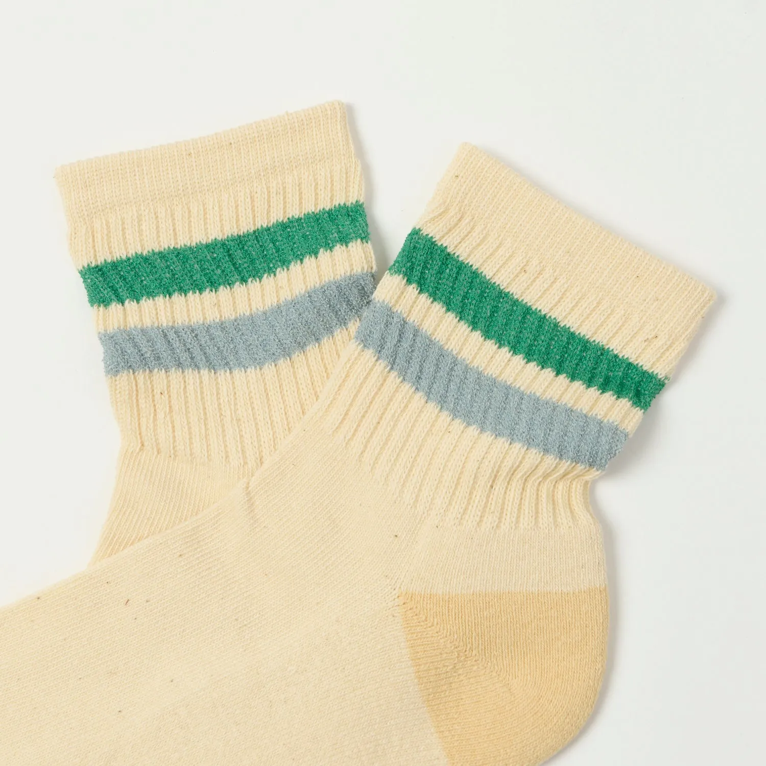 RoToTo Retro Athletic Ankle Sock - Green/Light Blue sold by Son of a Stag product image thumbnail 2