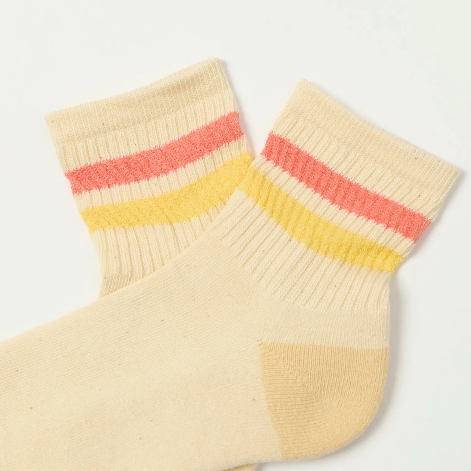 RoToTo Retro Athletic Ankle Sock - Coral/Light Yellow sold by Son of a Stag product image thumbnail 2