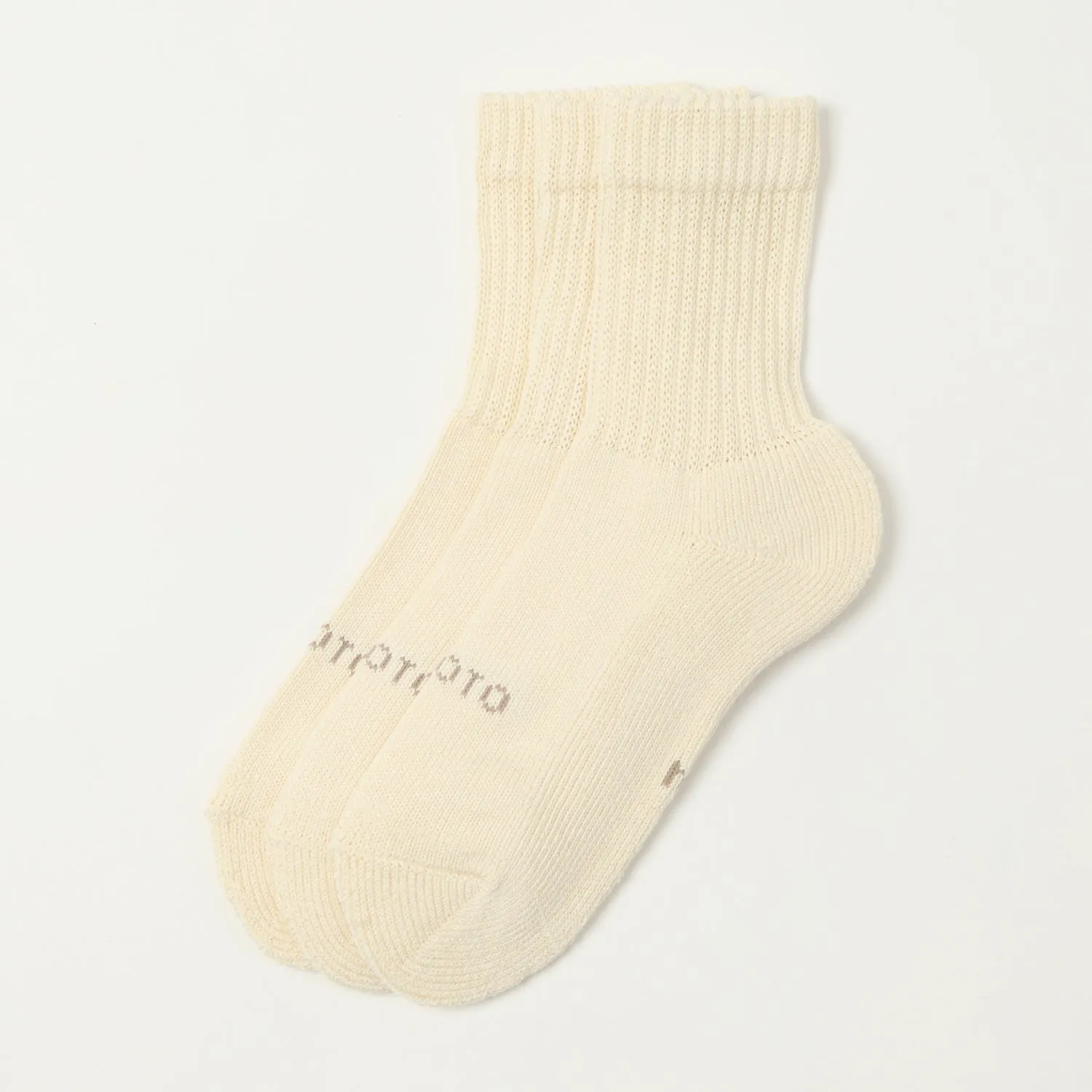 RoToTo Organic Daily 3 Pack Mini Crew Sock - Ivory sold by Son of a Stag