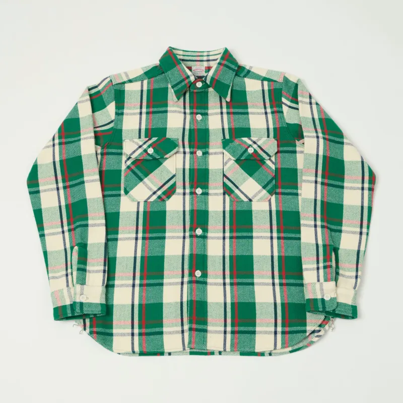 Warehouse & Co 3104 Plaid Flannel Shirt - Green/Brown/Ivory made by WAREHOUSE & CO.