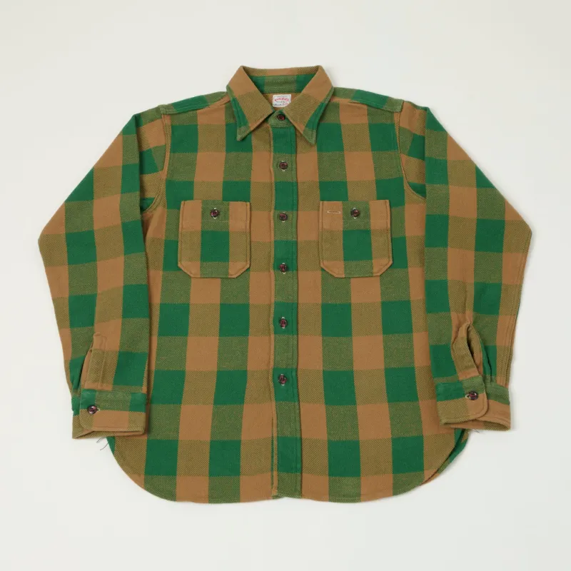 Warehouse & Co 3104 Plaid Flannel Shirt - Green/Brown made by WAREHOUSE & CO.