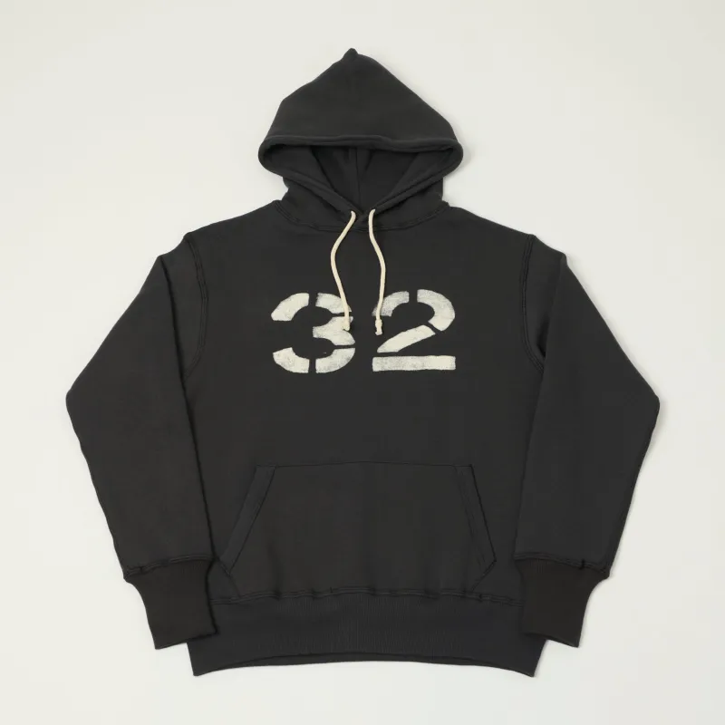 Warehouse & Co 450 'No 32' Two Needle Hooded Sweatshirt - Black sold by Son of a Stag