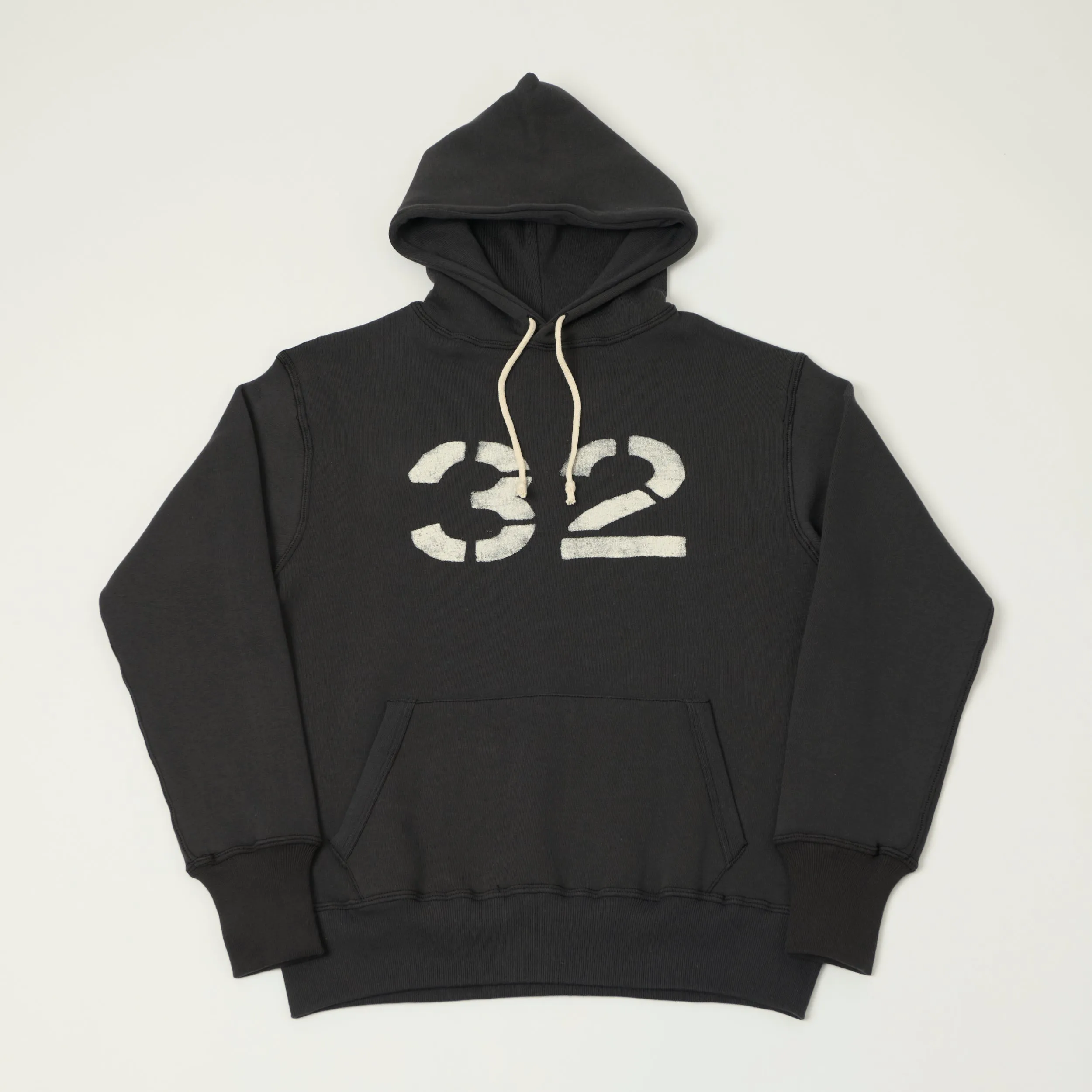 Warehouse & Co 450 'No 32' Two Needle Hooded Sweatshirt - Black sold by Son of a Stag