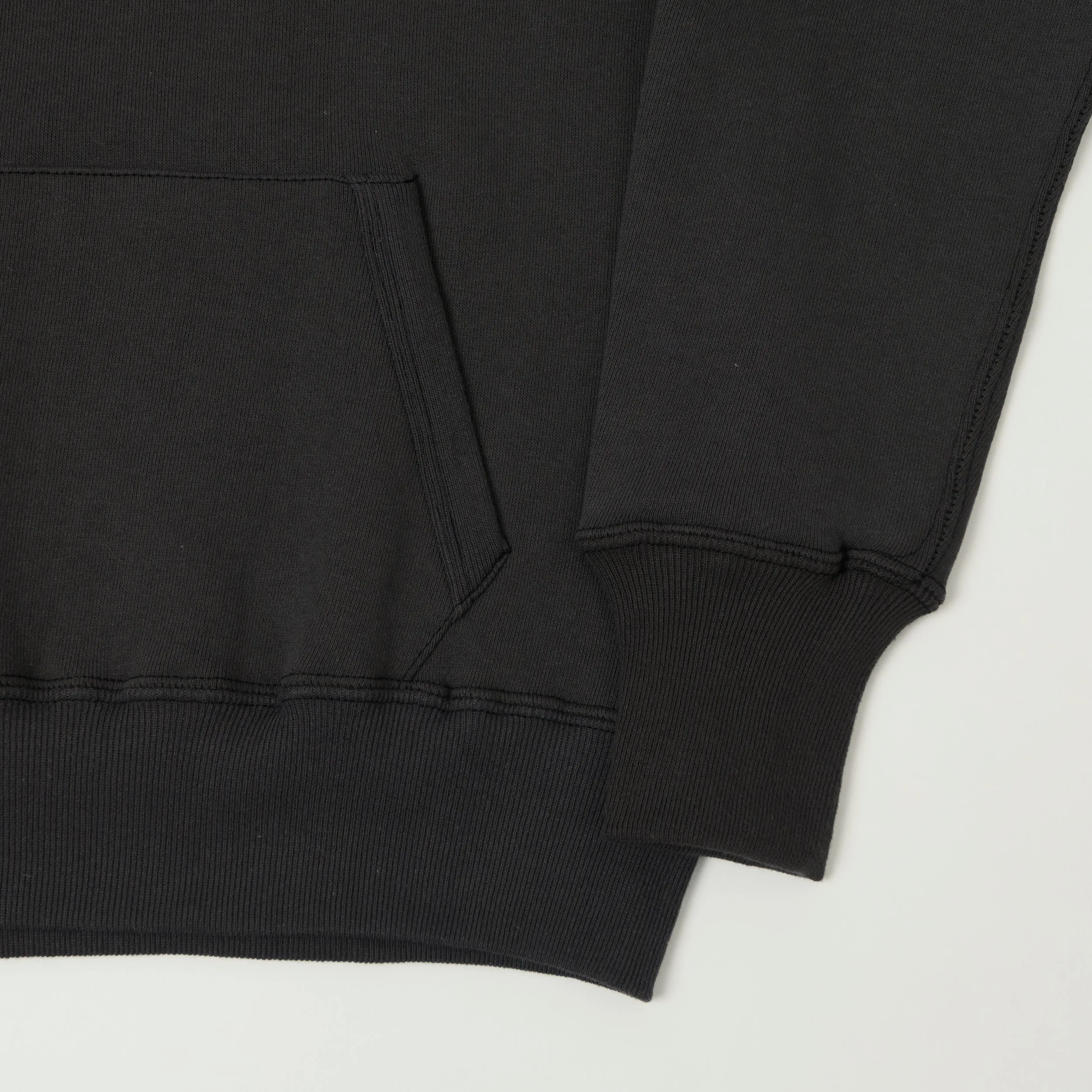 Warehouse & Co 450 'No 32' Two Needle Hooded Sweatshirt - Black sold by Son of a Stag product image thumbnail 4