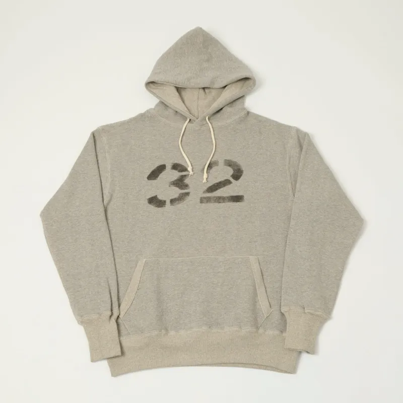 Warehouse & Co 450 'No 32' Two Needle Hooded Sweatshirt - Heather Grey sold by Son of a Stag
