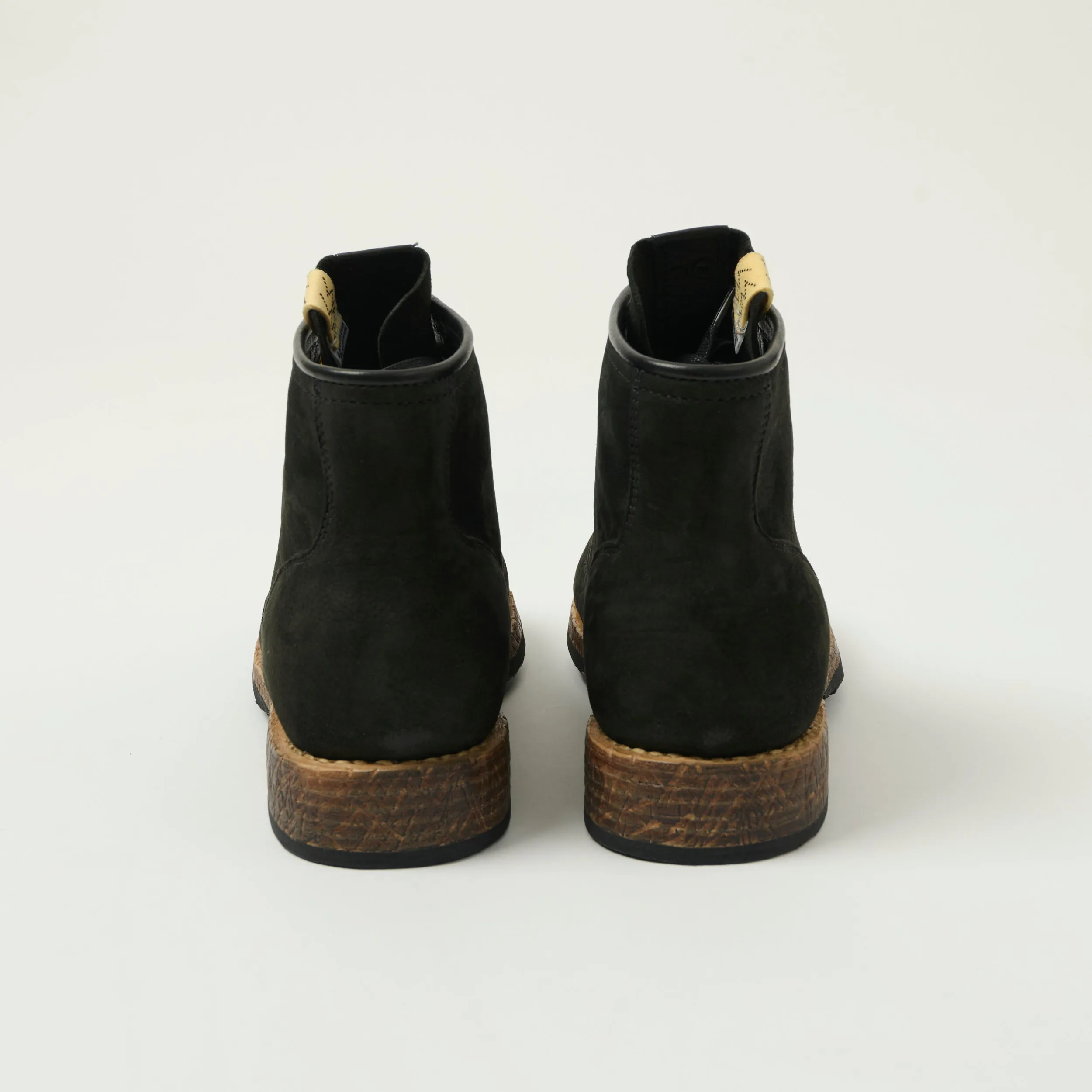 visvim 'Brigadier Mid Folk' Lambskin Roughout Boot - Black sold by Son of a Stag product image thumbnail 4