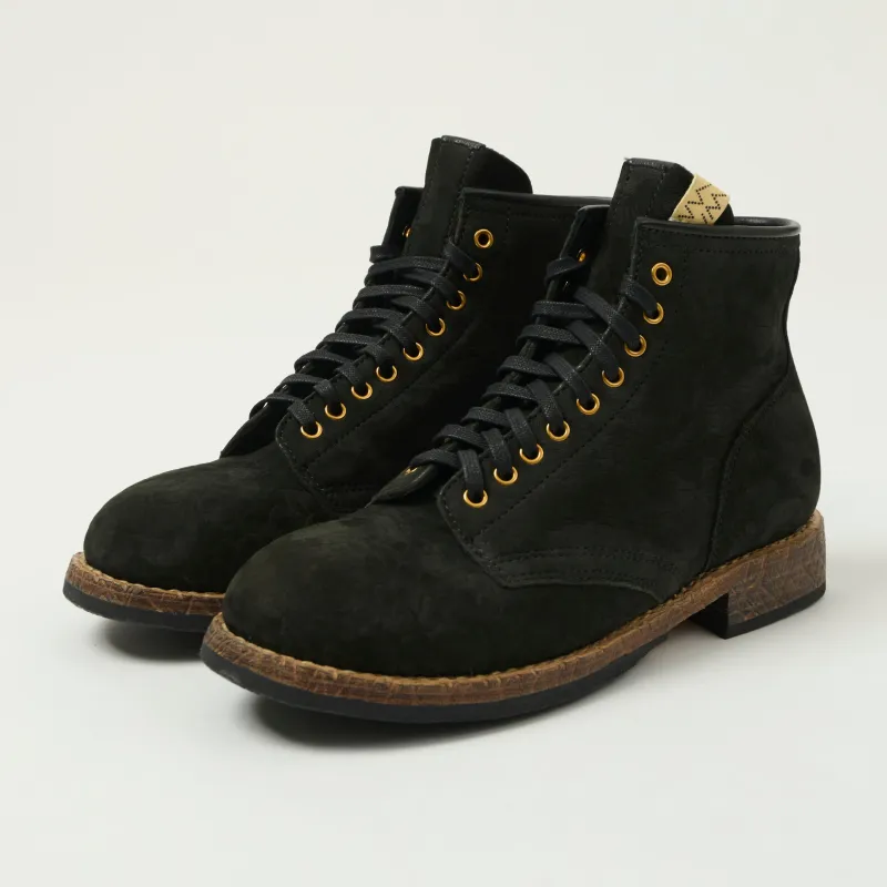 visvim 'Brigadier Mid Folk' Lambskin Roughout Boot - Black made by Visvim