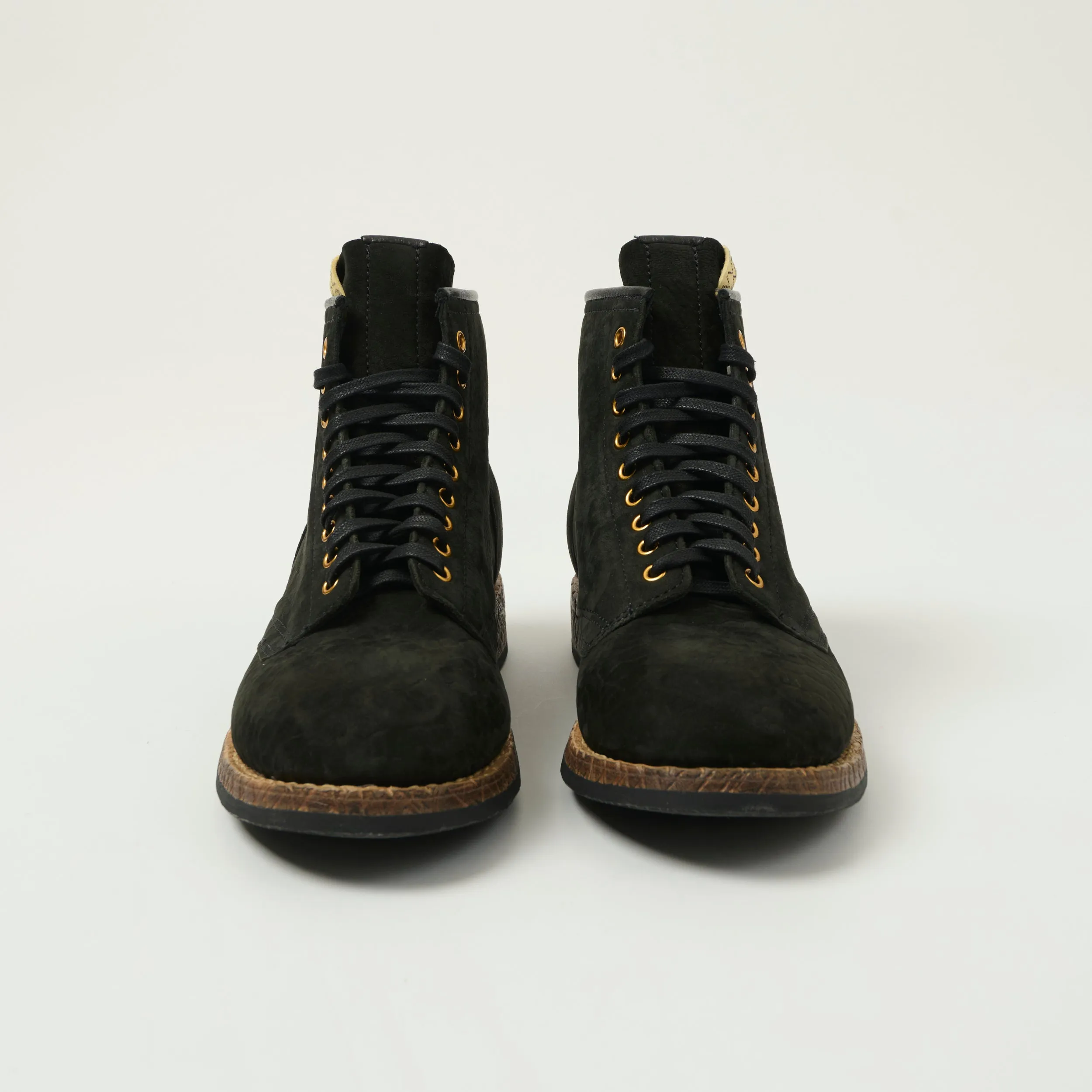 visvim 'Brigadier Mid Folk' Lambskin Roughout Boot - Black sold by Son of a Stag product image thumbnail 3
