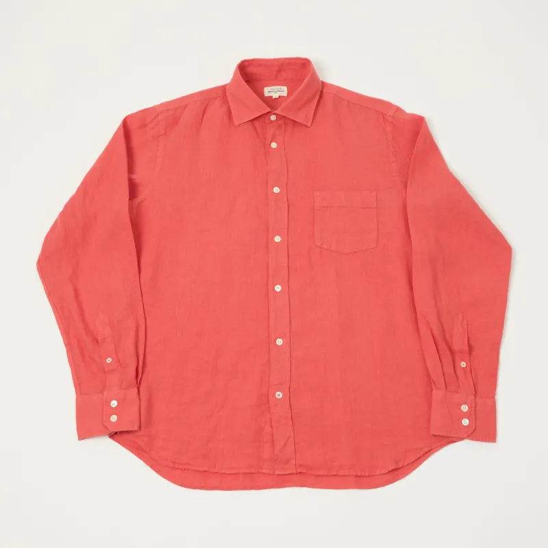 Hartford 'Paul' Linen Shirt - Tomato made by Hartford