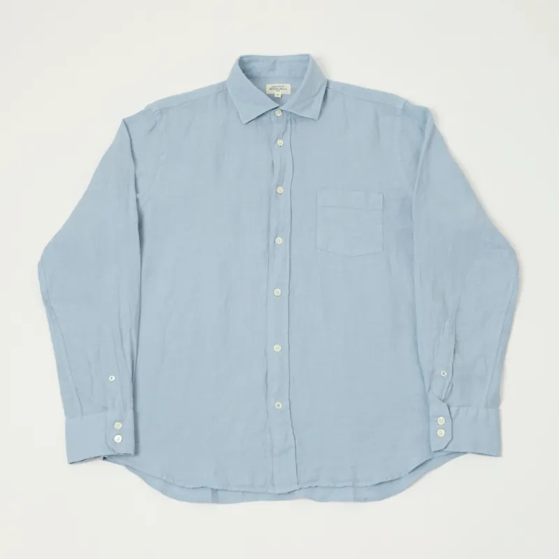Hartford 'Paul' Linen Shirt - Bleach Blue made by Son of a Stag
