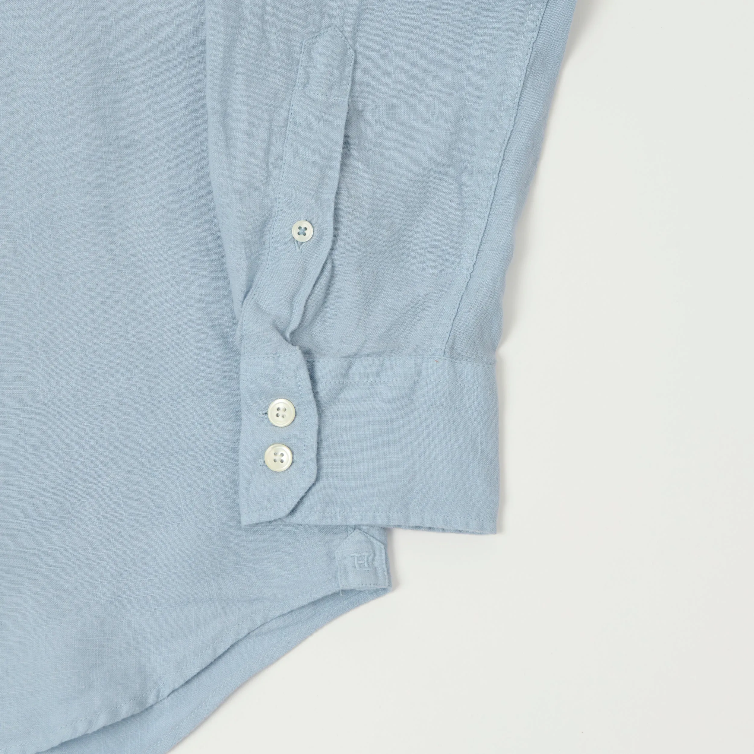 Hartford 'Paul' Linen Shirt - Bleach Blue sold by Son of a Stag product image thumbnail 3