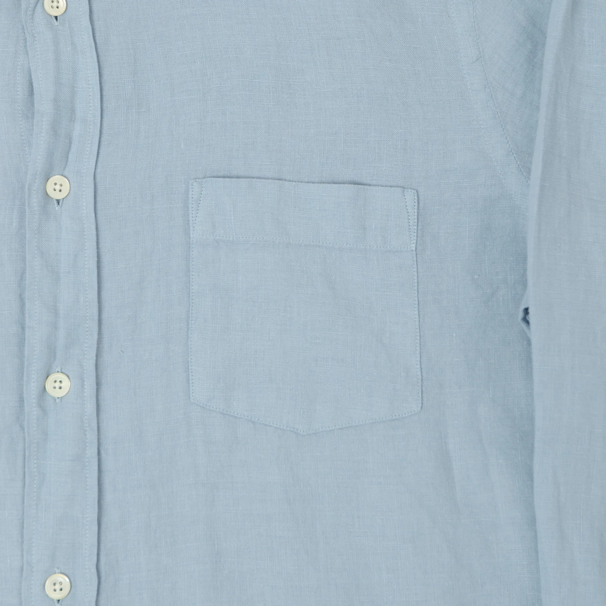 Hartford 'Paul' Linen Shirt - Bleach Blue sold by Son of a Stag product image thumbnail 4