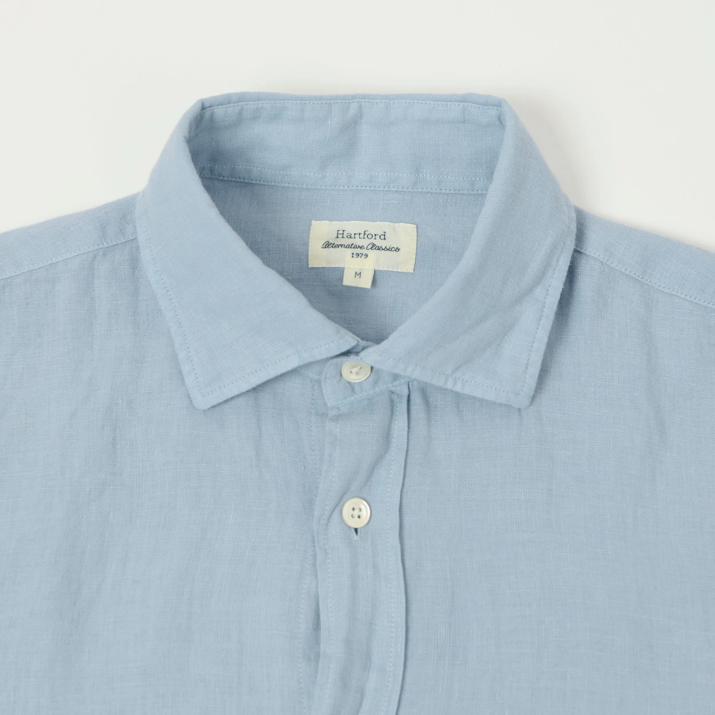 Hartford 'Paul' Linen Shirt - Bleach Blue sold by Son of a Stag product image thumbnail 2