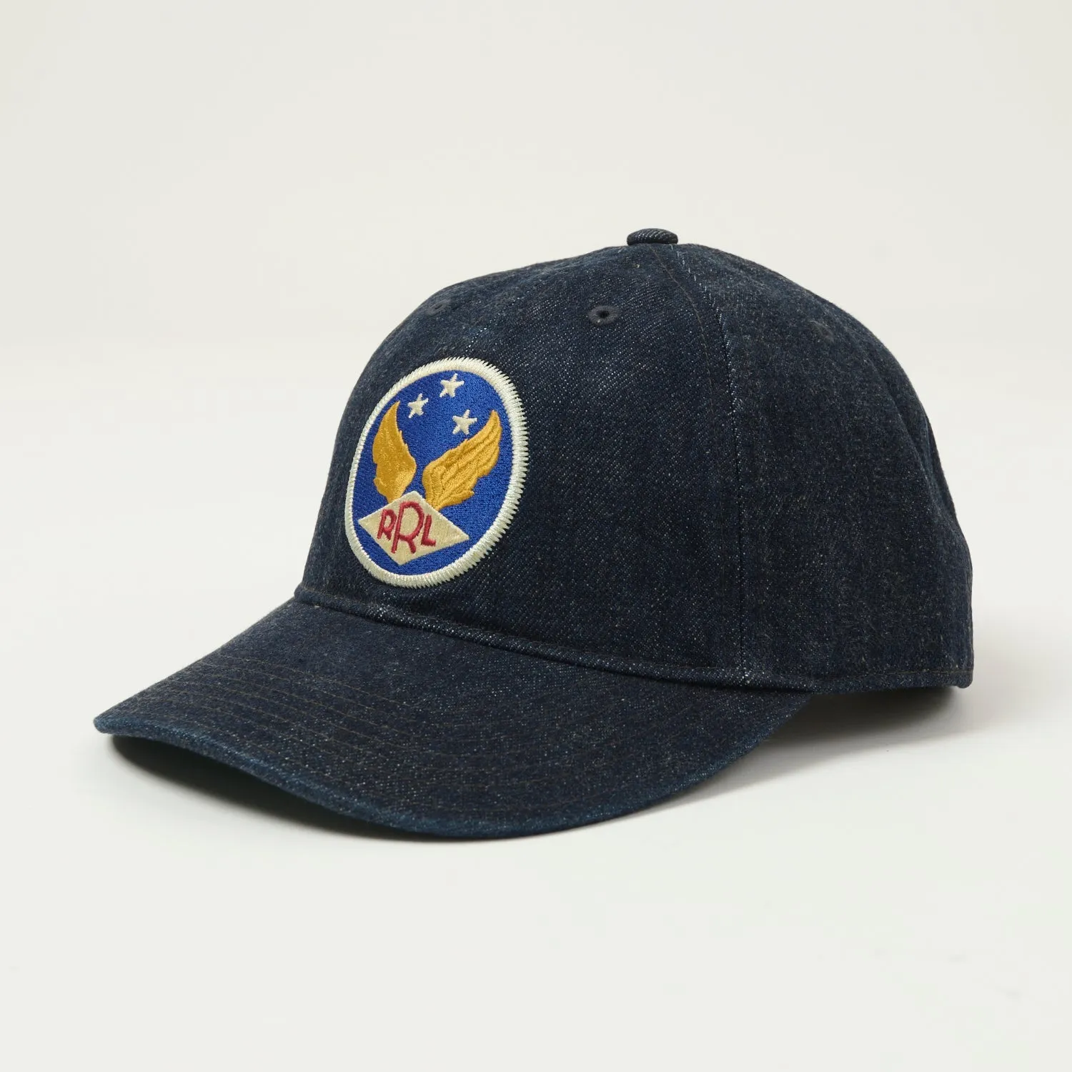 RRL Denim Winged-Logo Cap - Indigo sold by Son of a Stag