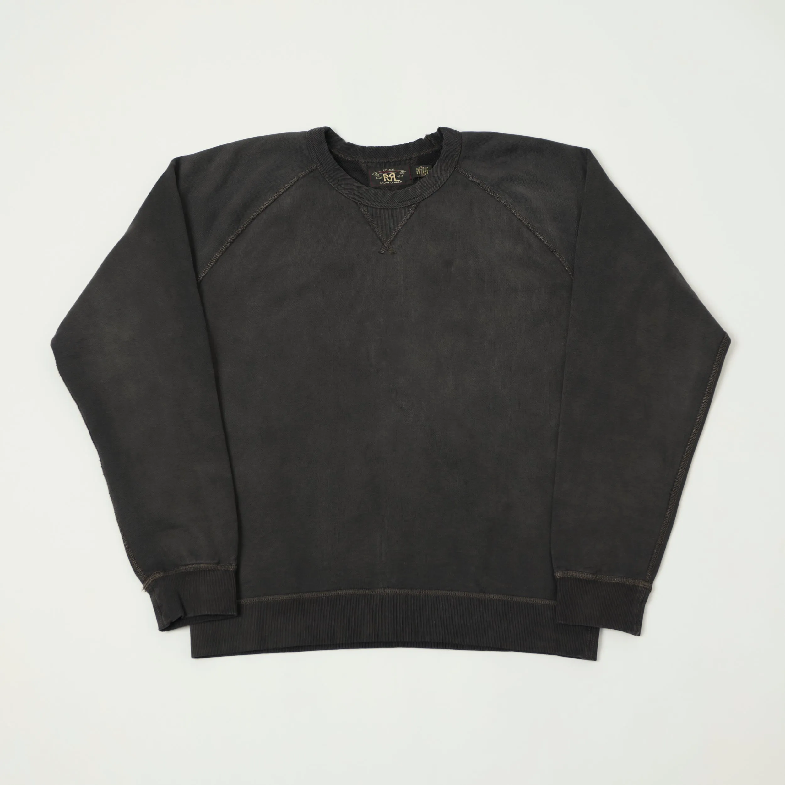 RRL French Terry Sweatshirt - Black Indigo sold by Son of a Stag