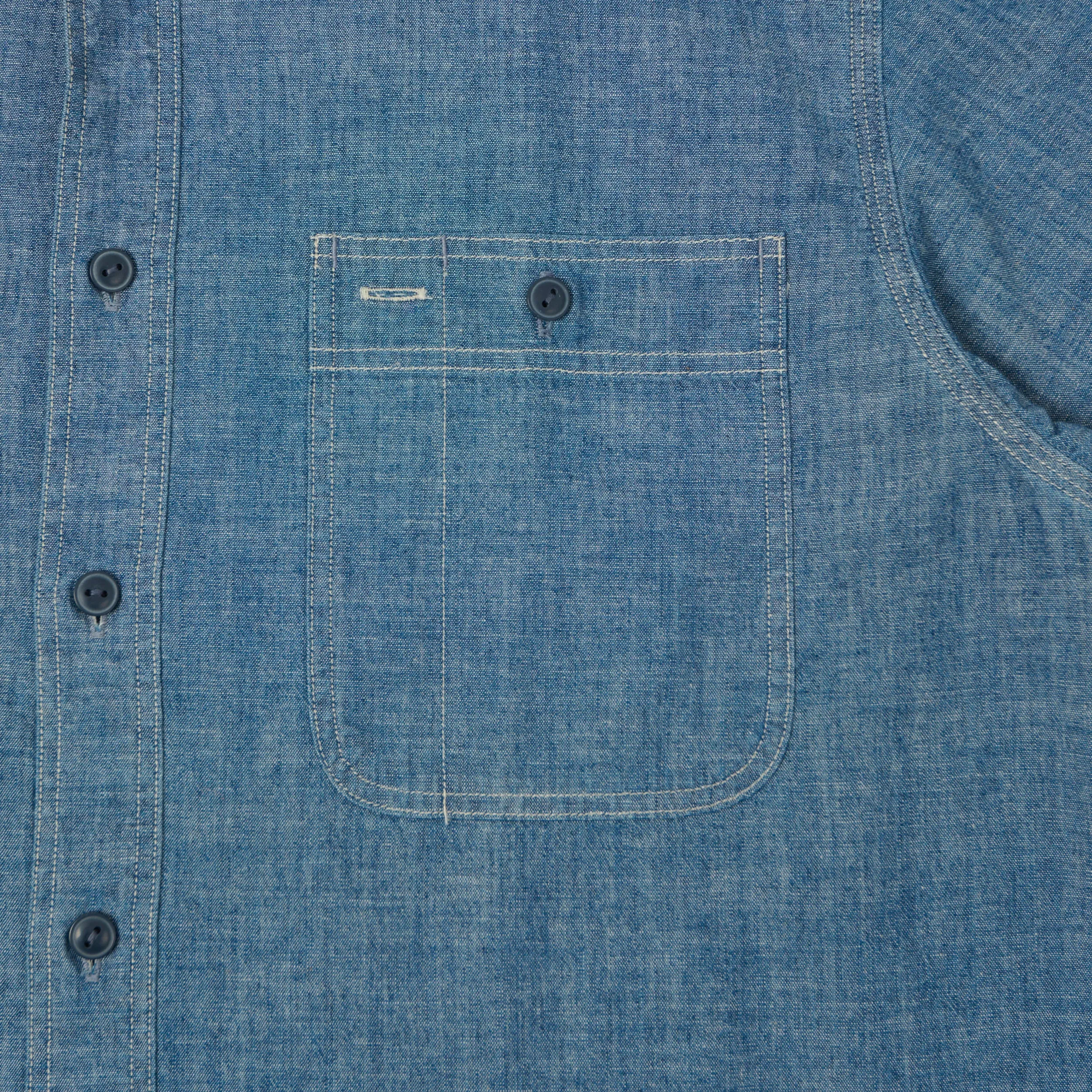 RRL Short Sleeve Chambray Workshirt - Indigo sold by Son of a Stag product image thumbnail 4