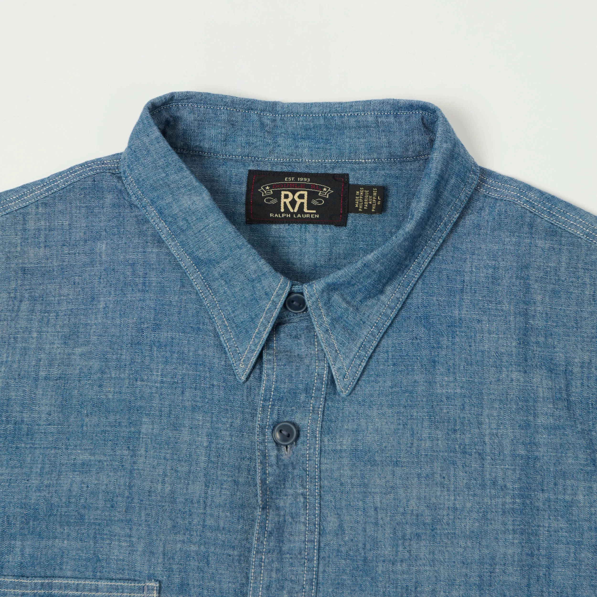 RRL Short Sleeve Chambray Workshirt - Indigo sold by Son of a Stag product image thumbnail 2