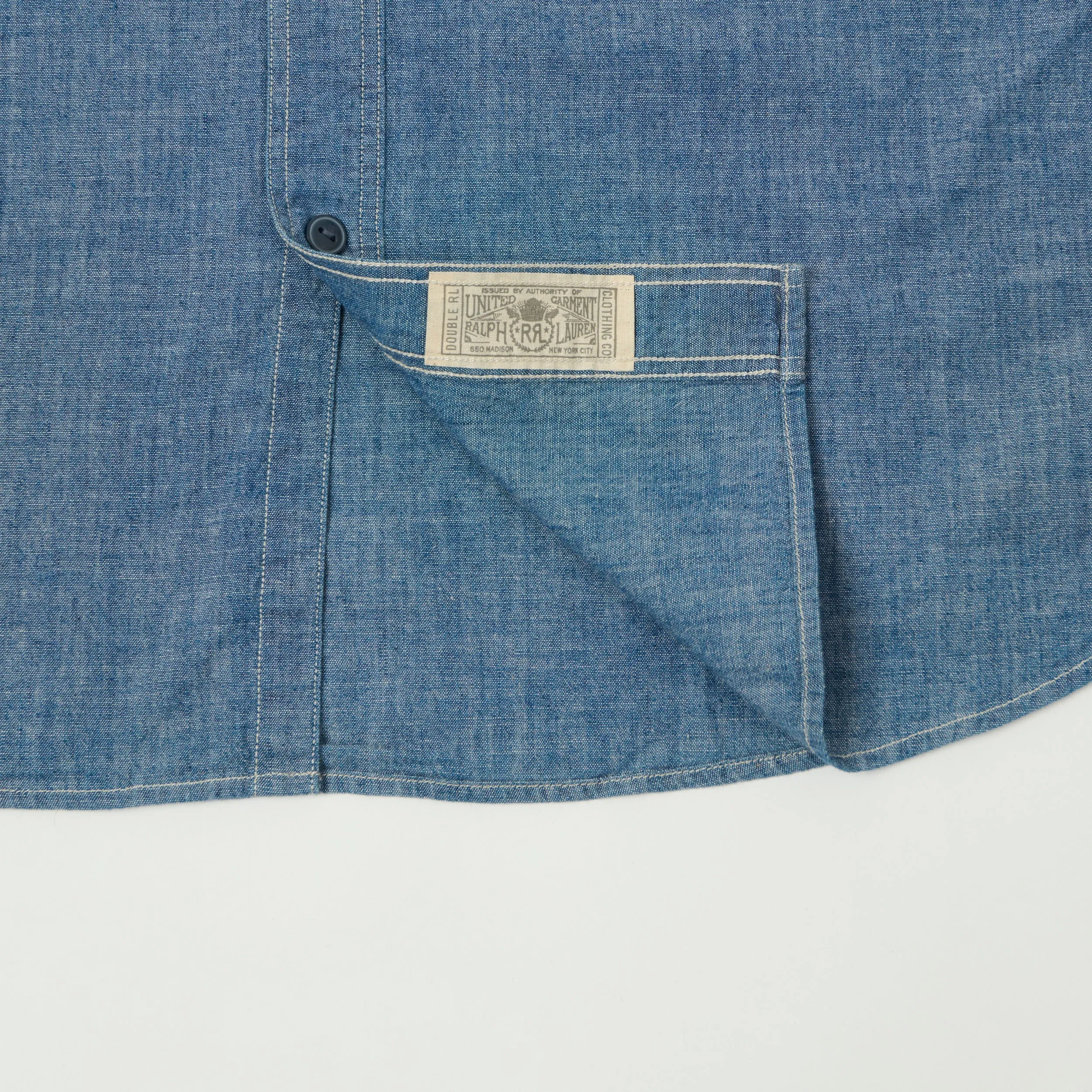 RRL Short Sleeve Chambray Workshirt - Indigo sold by Son of a Stag product image thumbnail 3