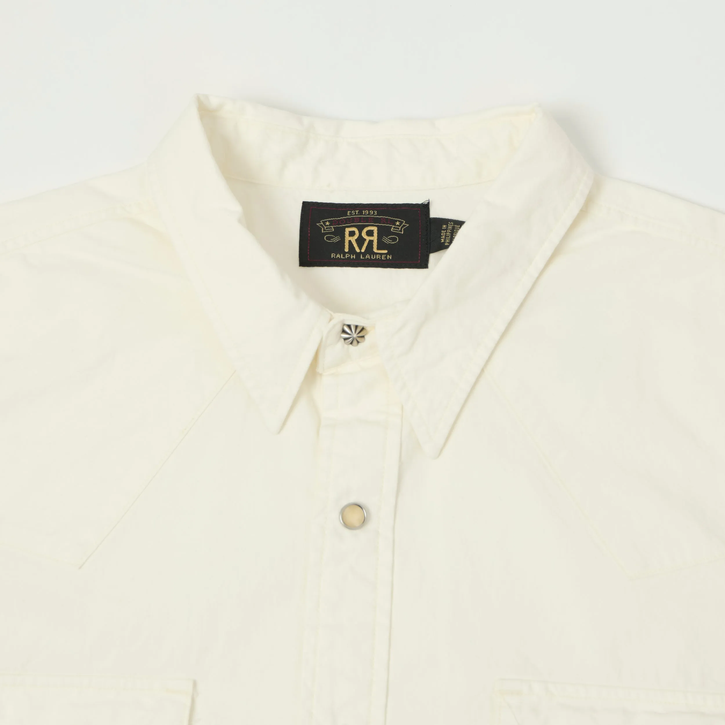RRL Slim Fit Poplin Western Shirt - White sold by Son of a Stag product image thumbnail 2