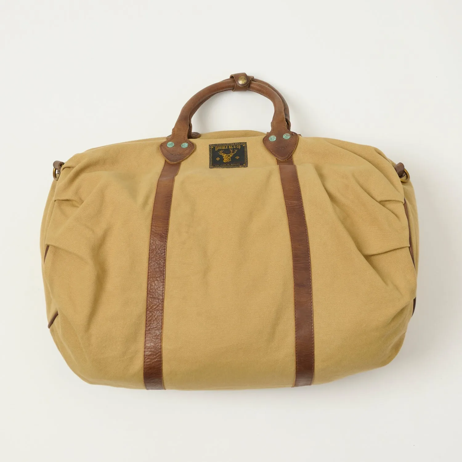 RRL Leather-Trim Canvas Duffel sold by Son of a Stag