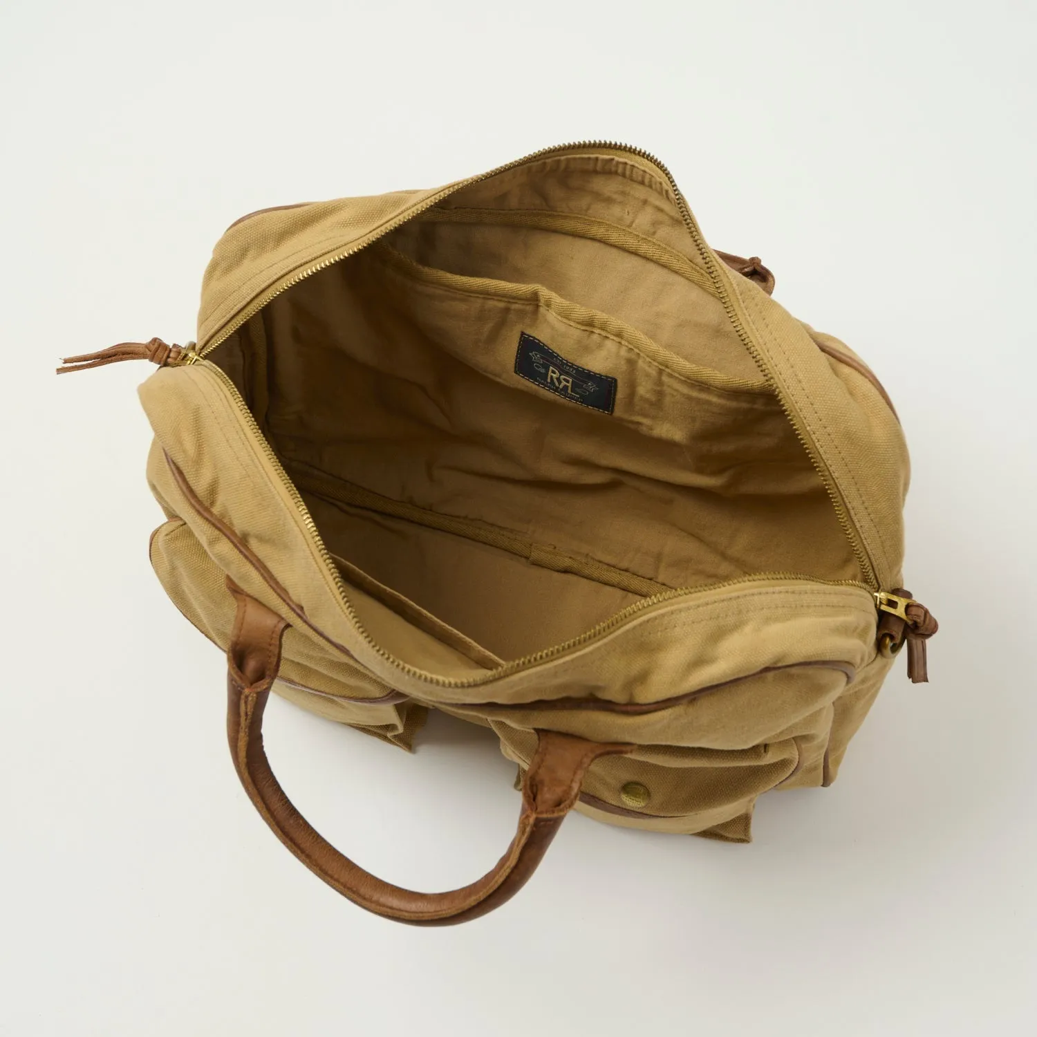 RRL Leather-Trim Canvas Briefcase - Khaki/Brown sold by Son of a Stag product image thumbnail 5