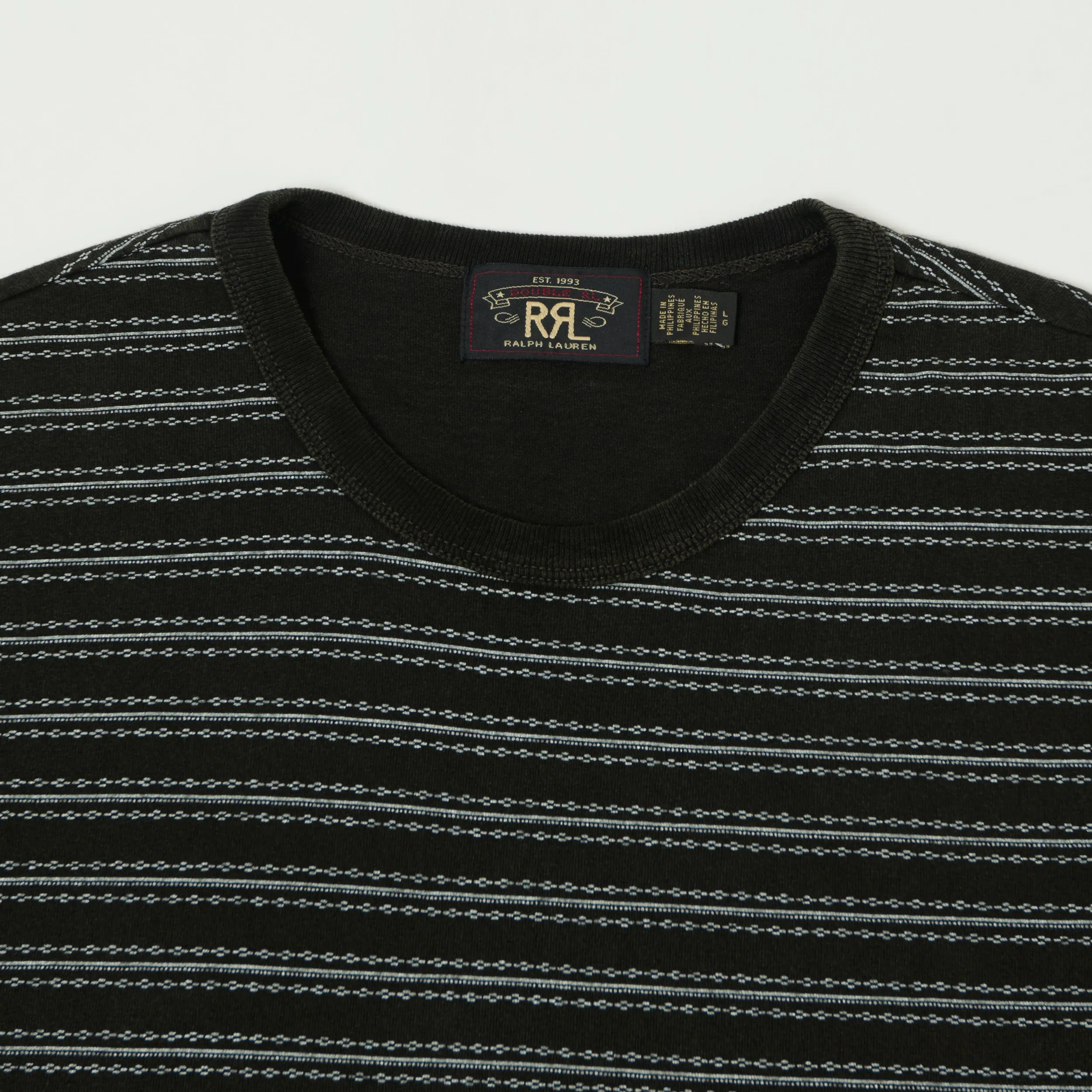 RRL Striped Jacquard T-Shirt - Indigo Black sold by Son of a Stag product image thumbnail 2