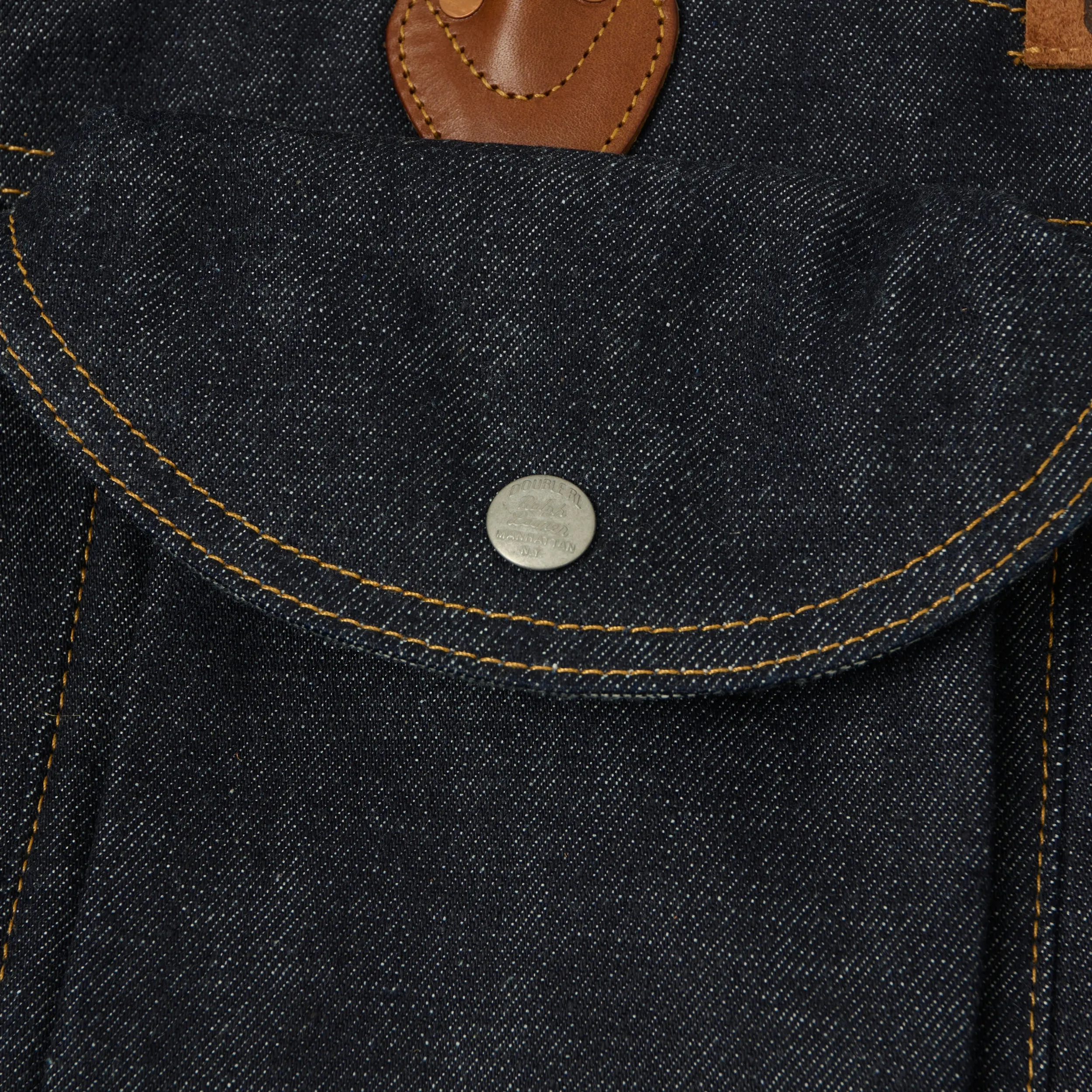 RRL Leather-Trim Denim Day Bag - Indigo sold by Son of a Stag product image thumbnail 3