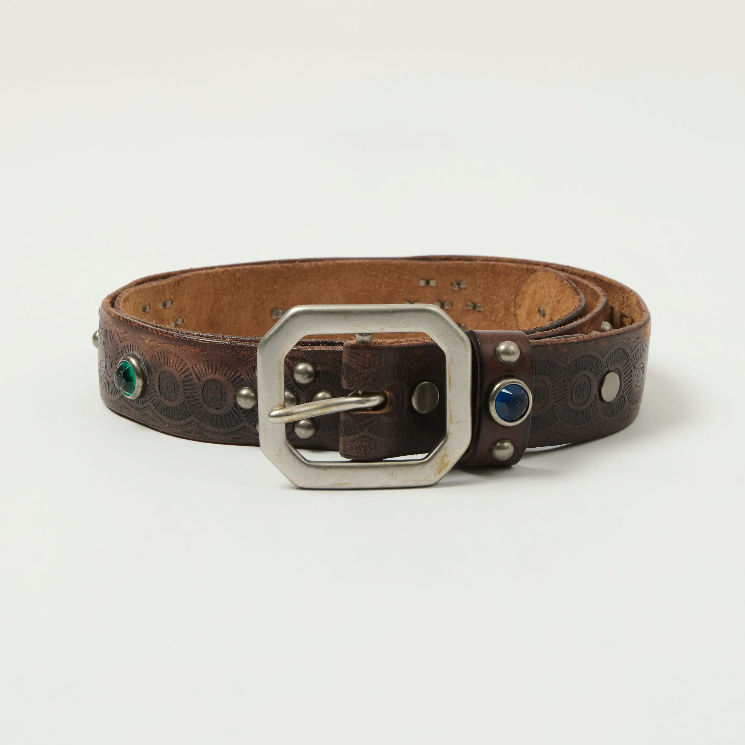 RRL Studded Leather Belt - Vintage Black sold by Son of a Stag