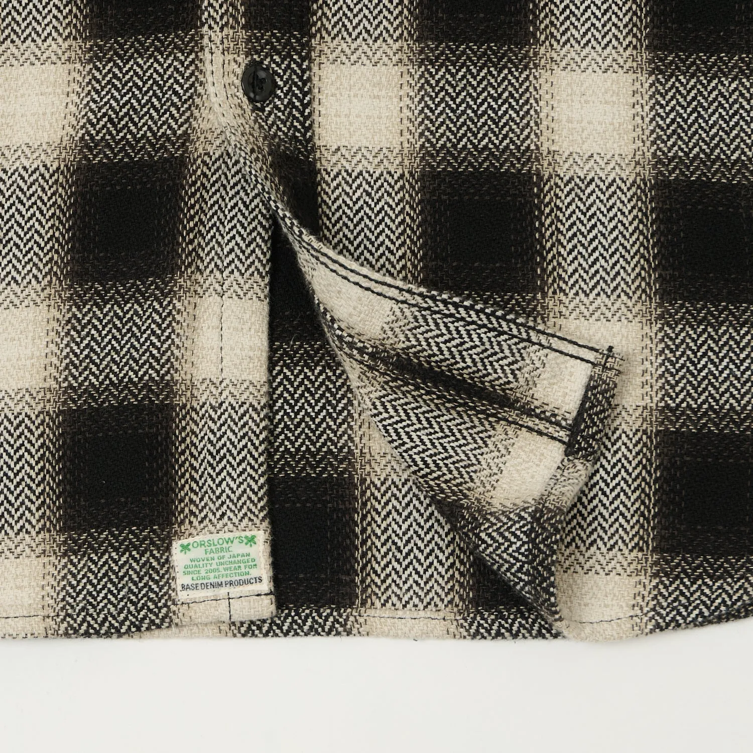 orSlow Herringbone Buffalo Check Flannel Shirt - Black/White sold by Son of a Stag product image thumbnail 3