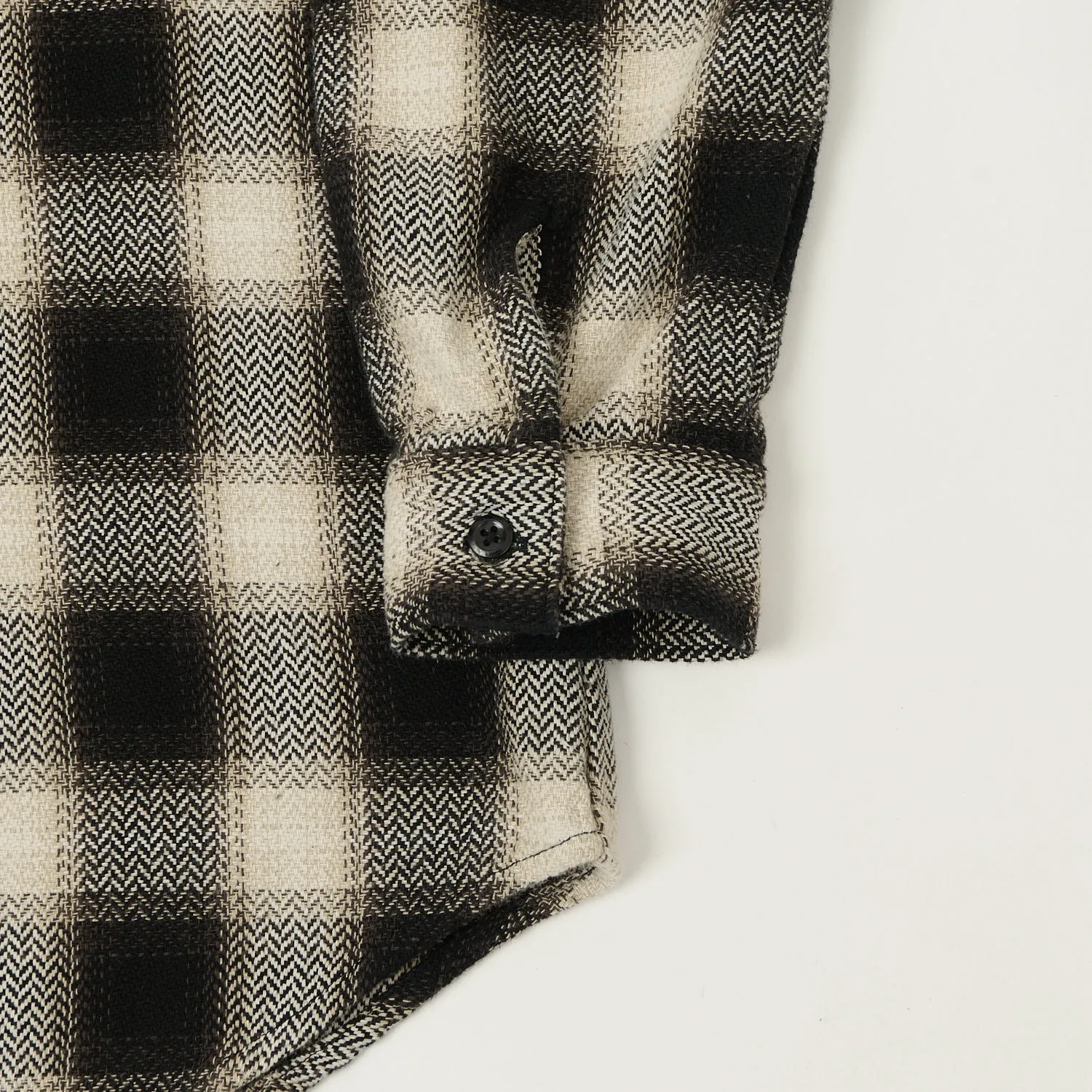 orSlow Herringbone Buffalo Check Flannel Shirt - Black/White sold by Son of a Stag product image thumbnail 5