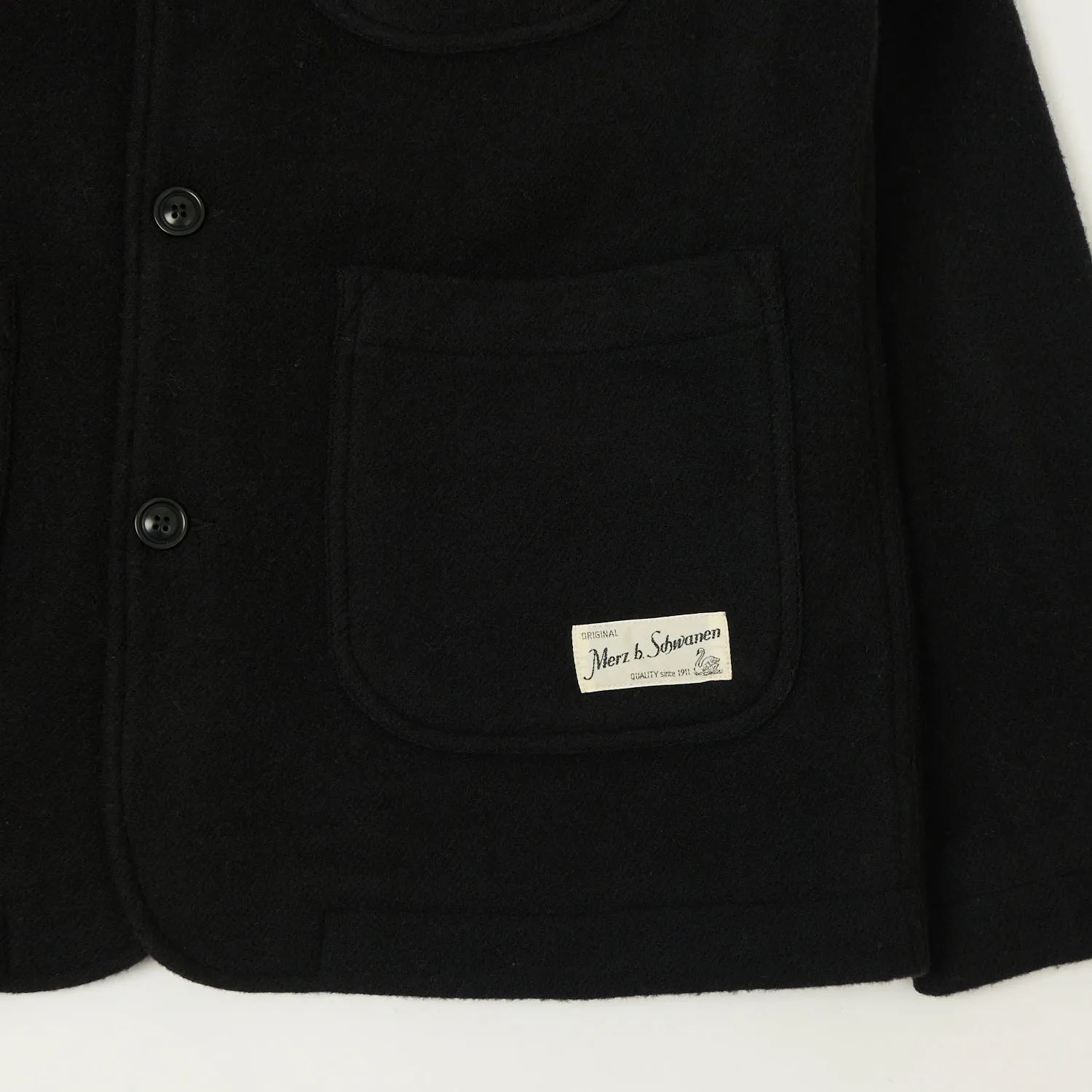 Merz b. Schwanen 'Good Basics' Wool Work Jacket - Deep Black sold by Son of a Stag product image thumbnail 5