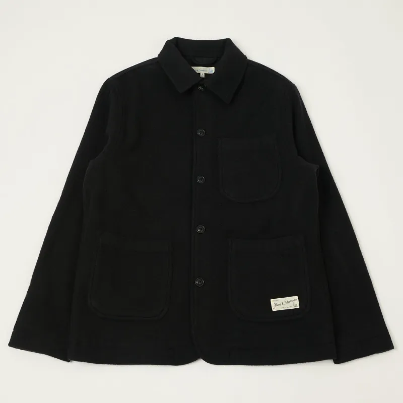 Merz b. Schwanen 'Good Basics' Wool Work Jacket - Deep Black made by Merz B. Schwanen