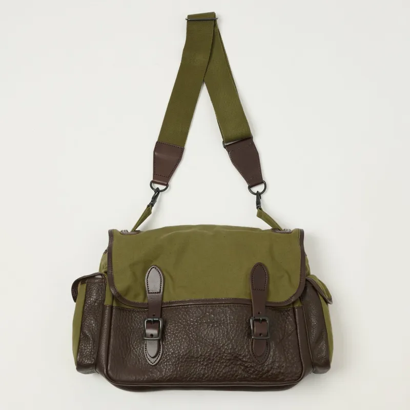 Warehouse & Co 5219 Leather/Canvas Field Bag - OD Green made by WAREHOUSE & CO.