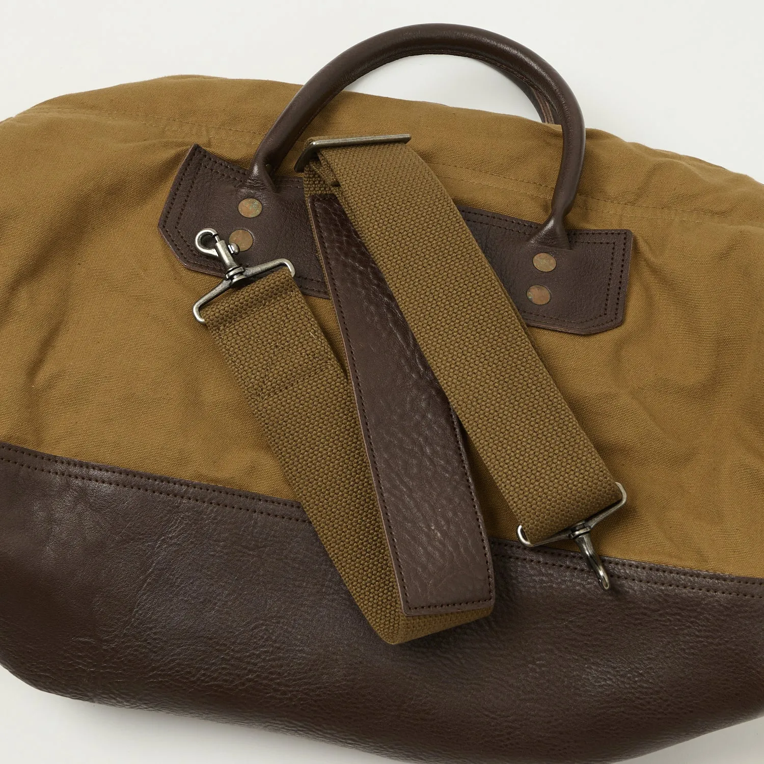 Warehouse & Co 5218 Leather/Canvas Boston Bag - Brown sold by Son of a Stag product image thumbnail 4