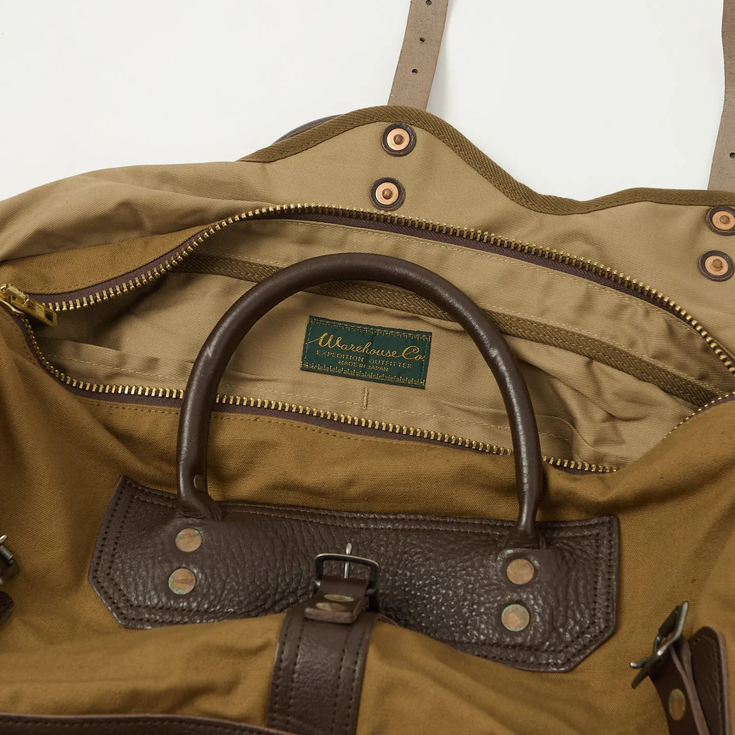 Warehouse & Co 5218 Leather/Canvas Boston Bag - Brown sold by Son of a Stag product image thumbnail 3