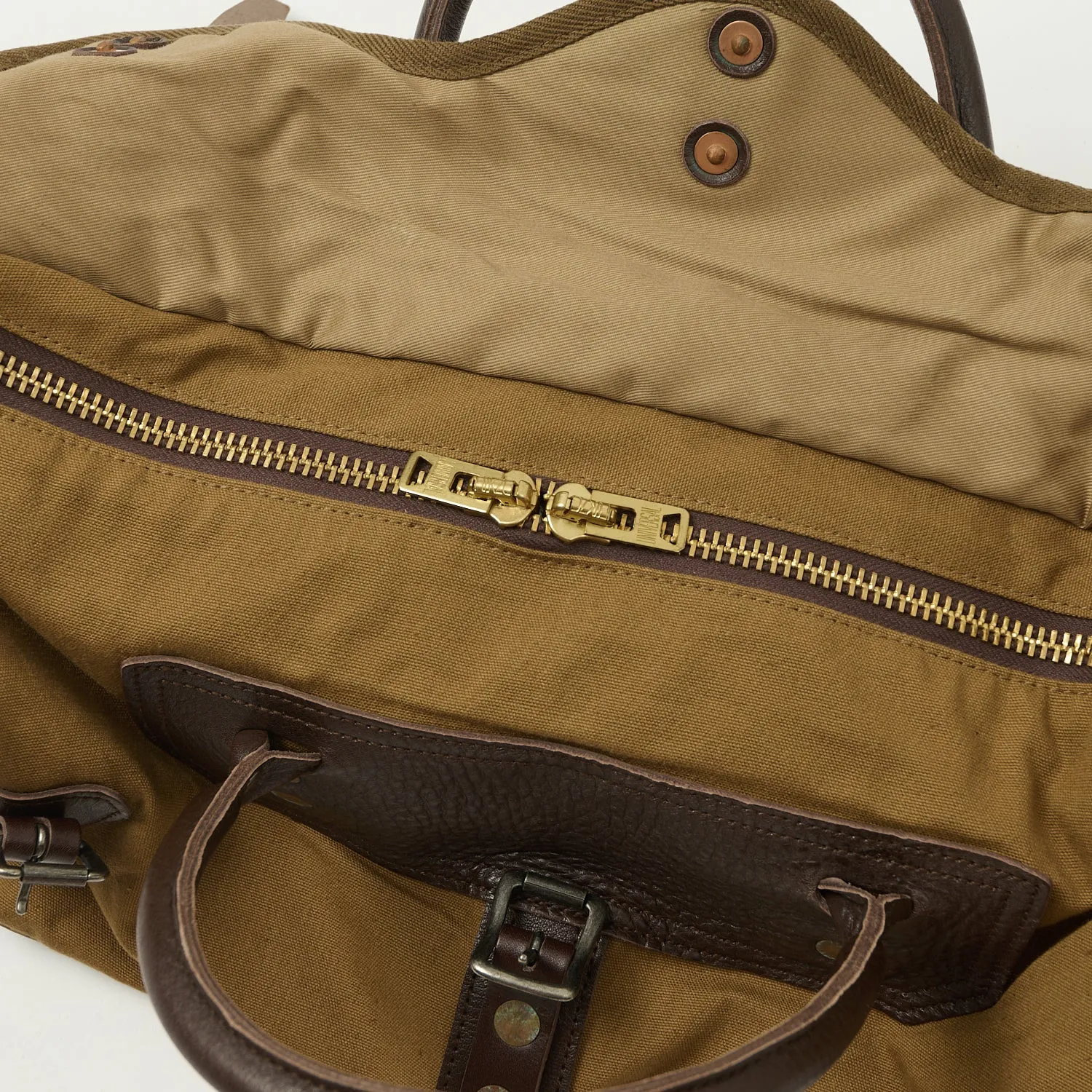 Warehouse & Co 5218 Leather/Canvas Boston Bag - Brown sold by Son of a Stag product image thumbnail 5