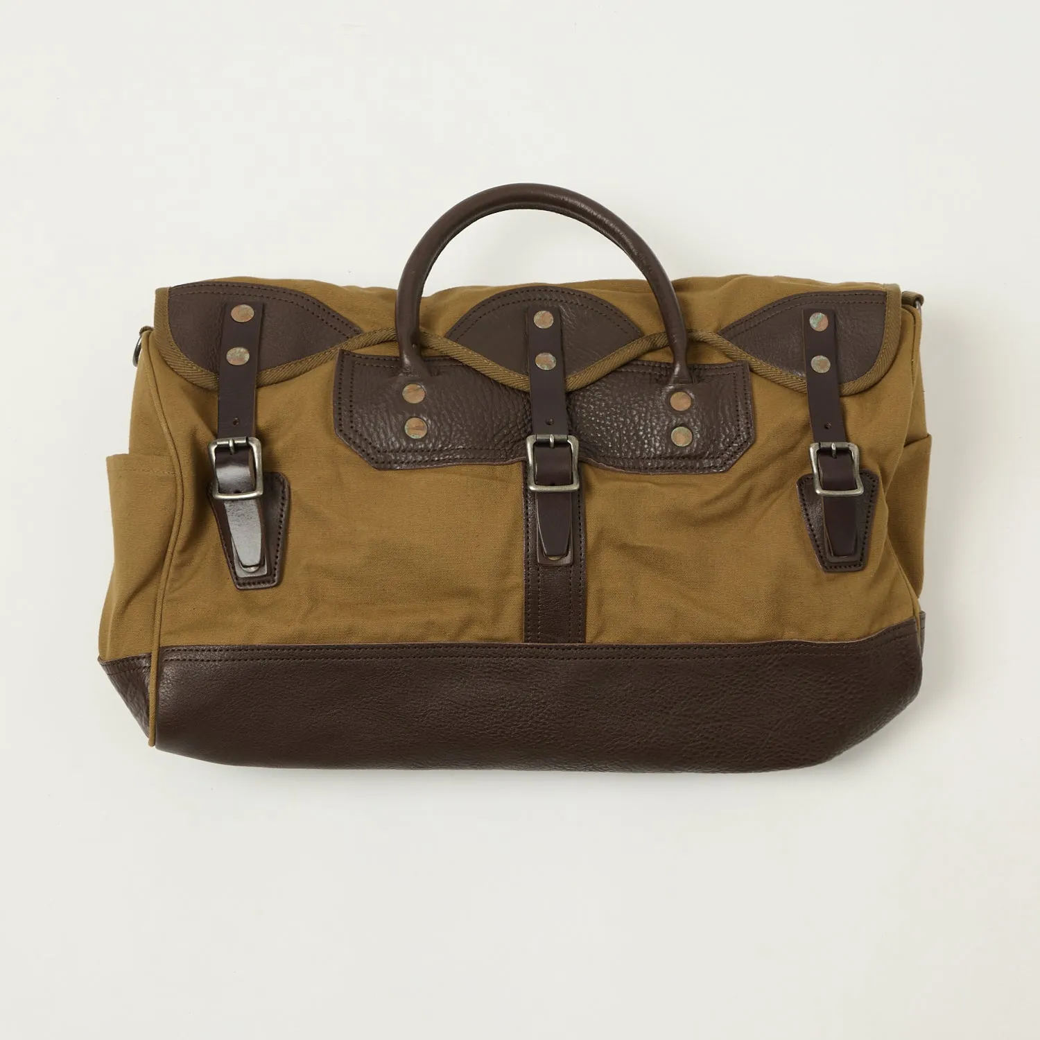 Warehouse & Co 5218 Leather/Canvas Boston Bag - Brown sold by Son of a Stag