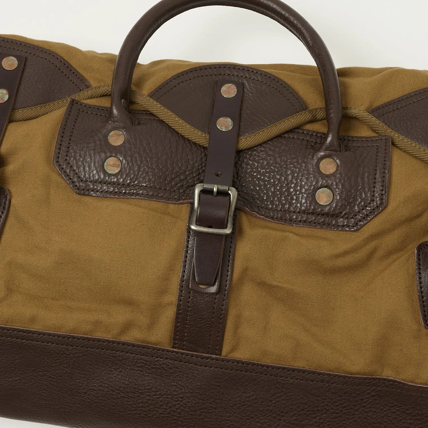 Warehouse & Co 5218 Leather/Canvas Boston Bag - Brown sold by Son of a Stag product image thumbnail 2