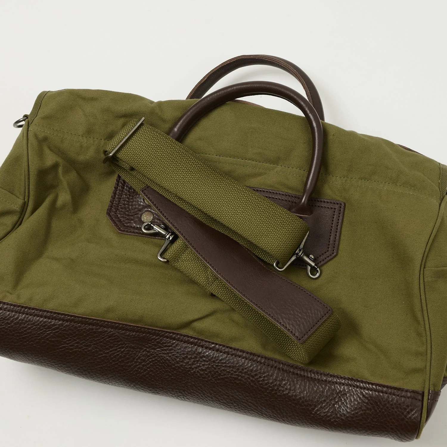 Warehouse & Co 5218 Leather/Canvas Boston Bag - OD Green sold by Son of a Stag product image thumbnail 4