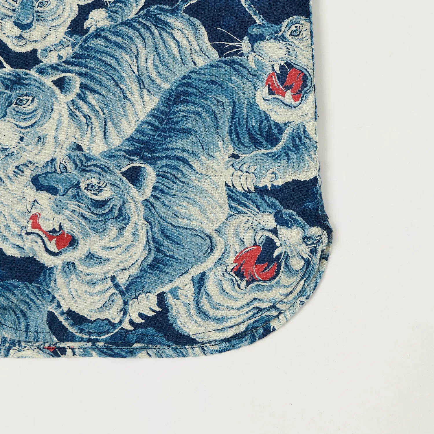 Freenote Cloth 'Hawaiian Tiger' Short Sleeve Shirt - Ice Blue sold by Son of a Stag product image thumbnail 3