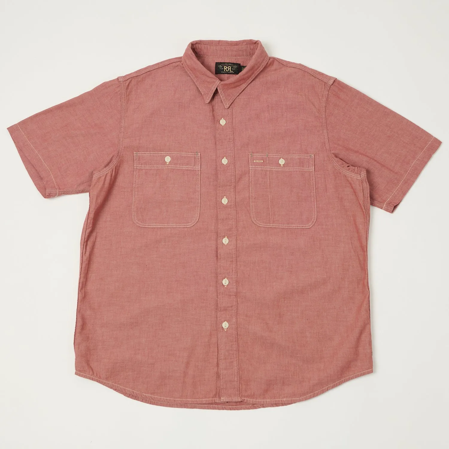 RRL Selvedge-Detailed Chambray Workshirt - Red sold by Son of a Stag