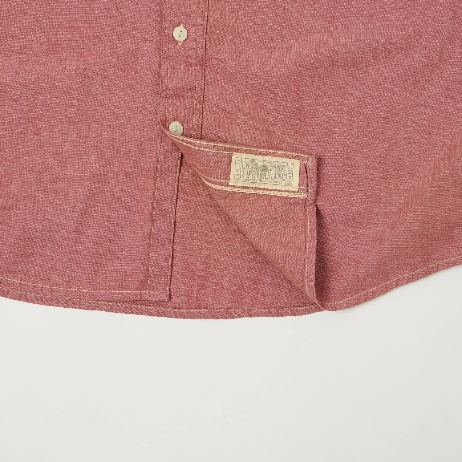 RRL Selvedge-Detailed Chambray Workshirt - Red sold by Son of a Stag product image thumbnail 4