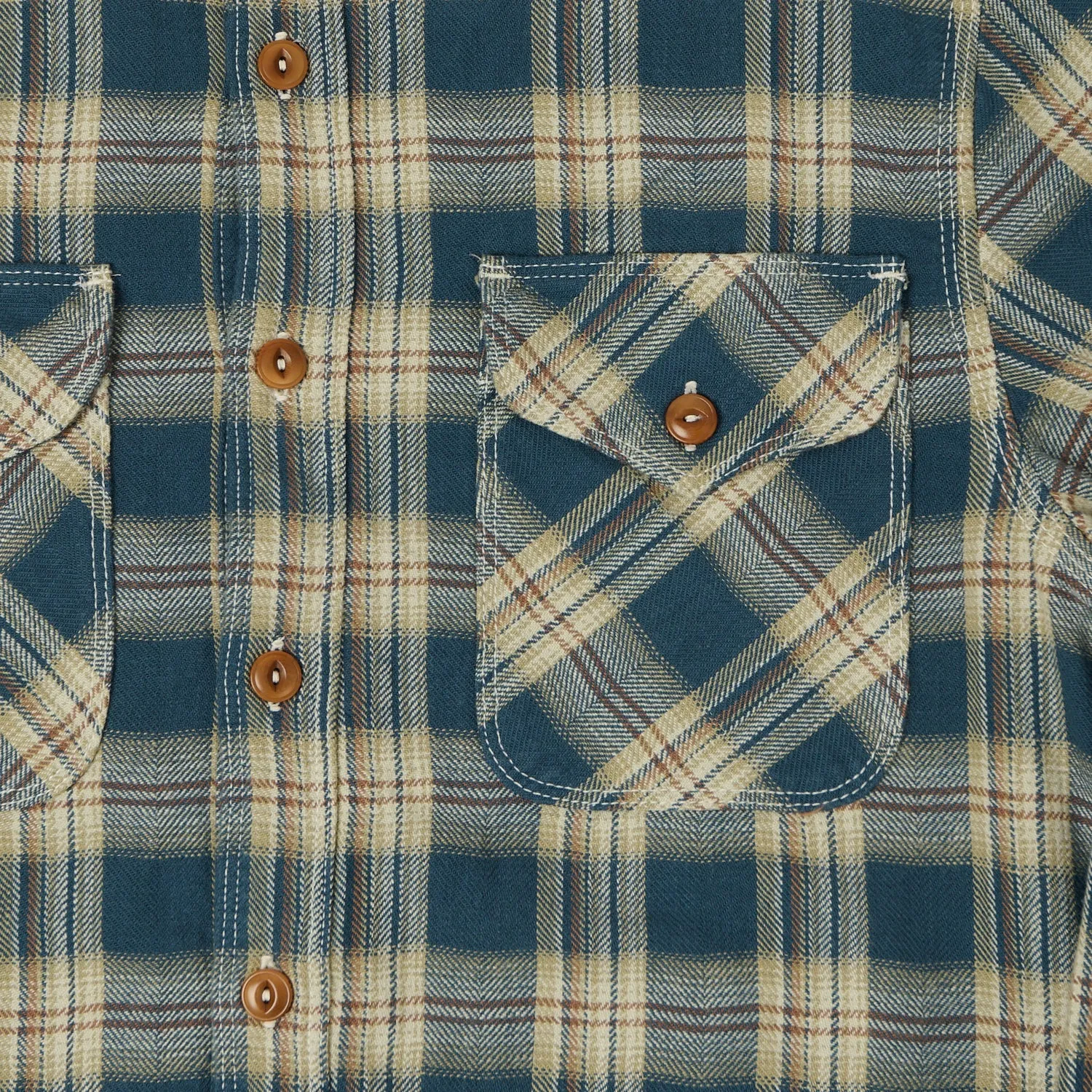 Freenote Cloth 'Wells' Plaid Shirt - Blue sold by Son of a Stag product image thumbnail 4