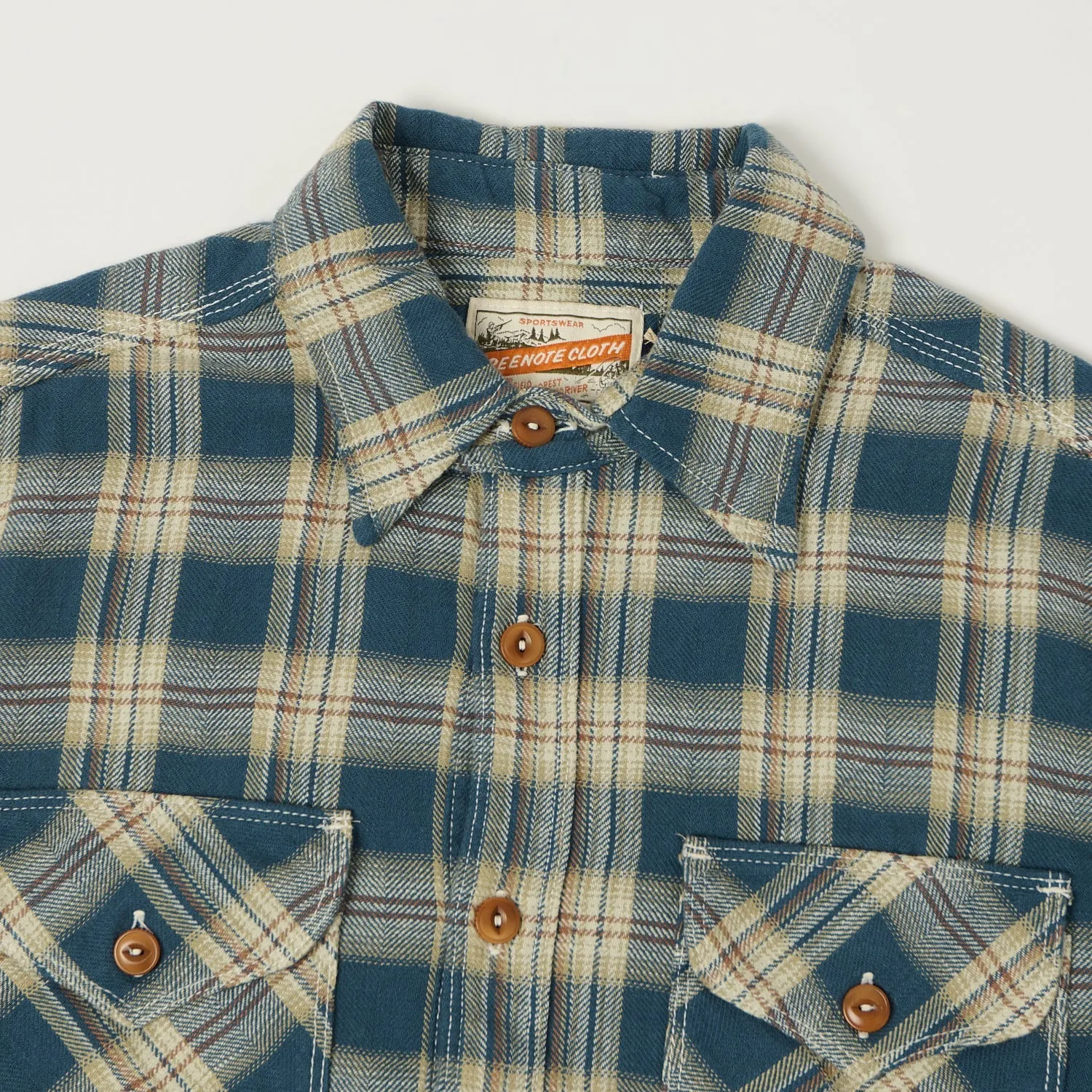 Freenote Cloth 'Wells' Plaid Shirt - Blue sold by Son of a Stag product image thumbnail 2